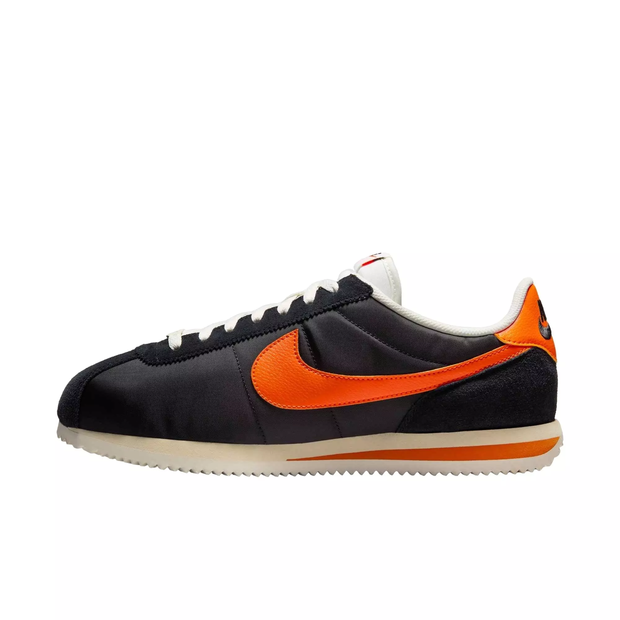 Nike Cortez Textile "Black/Sail/Muslin/Safety Orange" Men's Shoe - BLACK/SAIL/MUSLIN/ORANGE