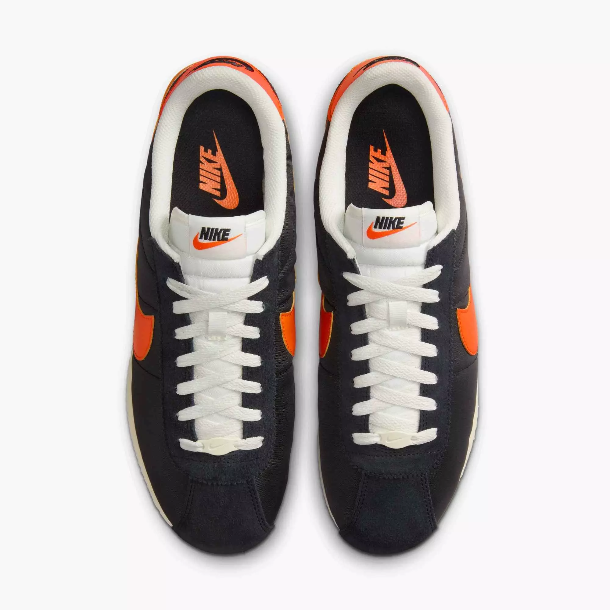 Nike Cortez Textile "Black/Sail/Muslin/Safety Orange" Men's Shoe - BLACK/SAIL/MUSLIN/ORANGE