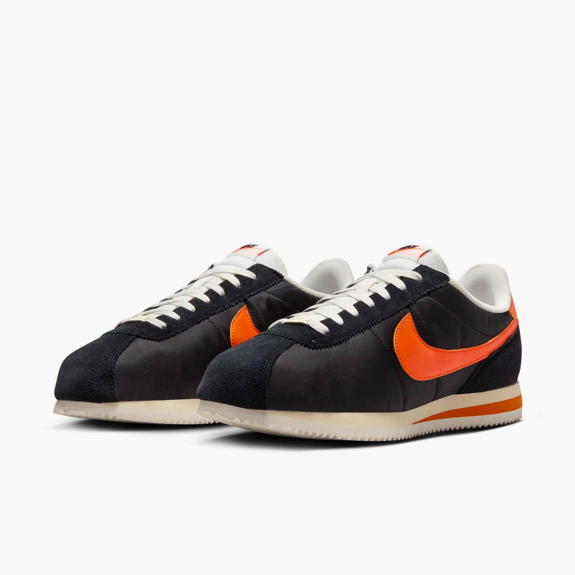 Nike Cortez Textile "Black/Sail/Muslin/Safety Orange" Men's Shoe - BLACK/SAIL/MUSLIN/ORANGE Thumbnail View 4