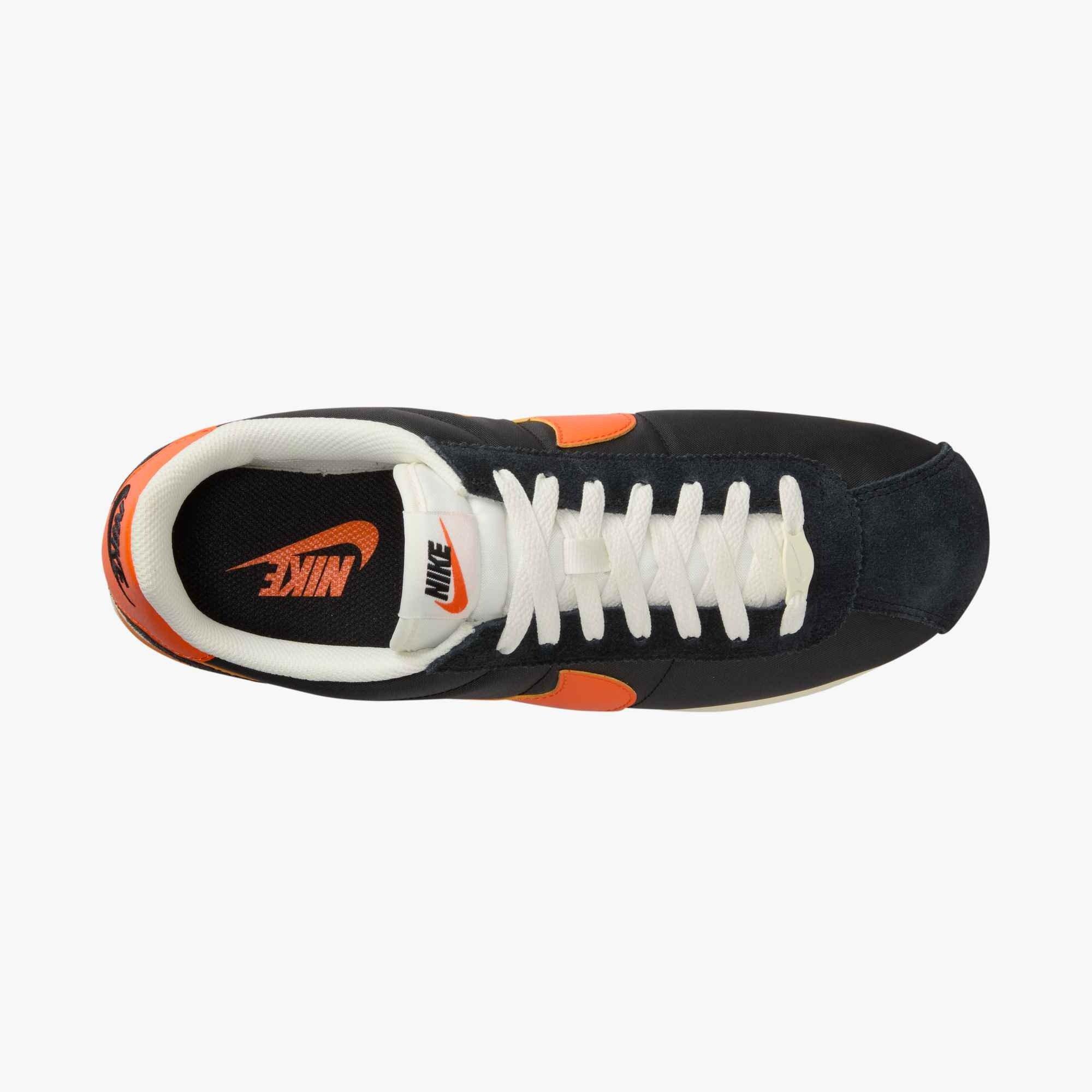 Nike Cortez Textile "Black/Sail/Muslin/Safety Orange" Men's Shoe - BLACK/SAIL/MUSLIN/ORANGE Thumbnail View 6