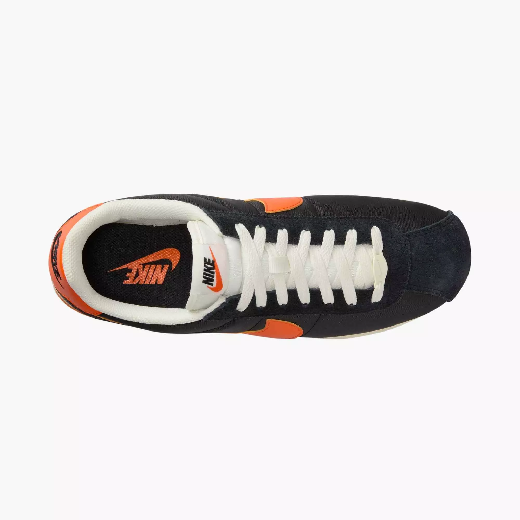 Nike Cortez Textile "Black/Sail/Muslin/Safety Orange" Men's Shoe - BLACK/SAIL/MUSLIN/ORANGE