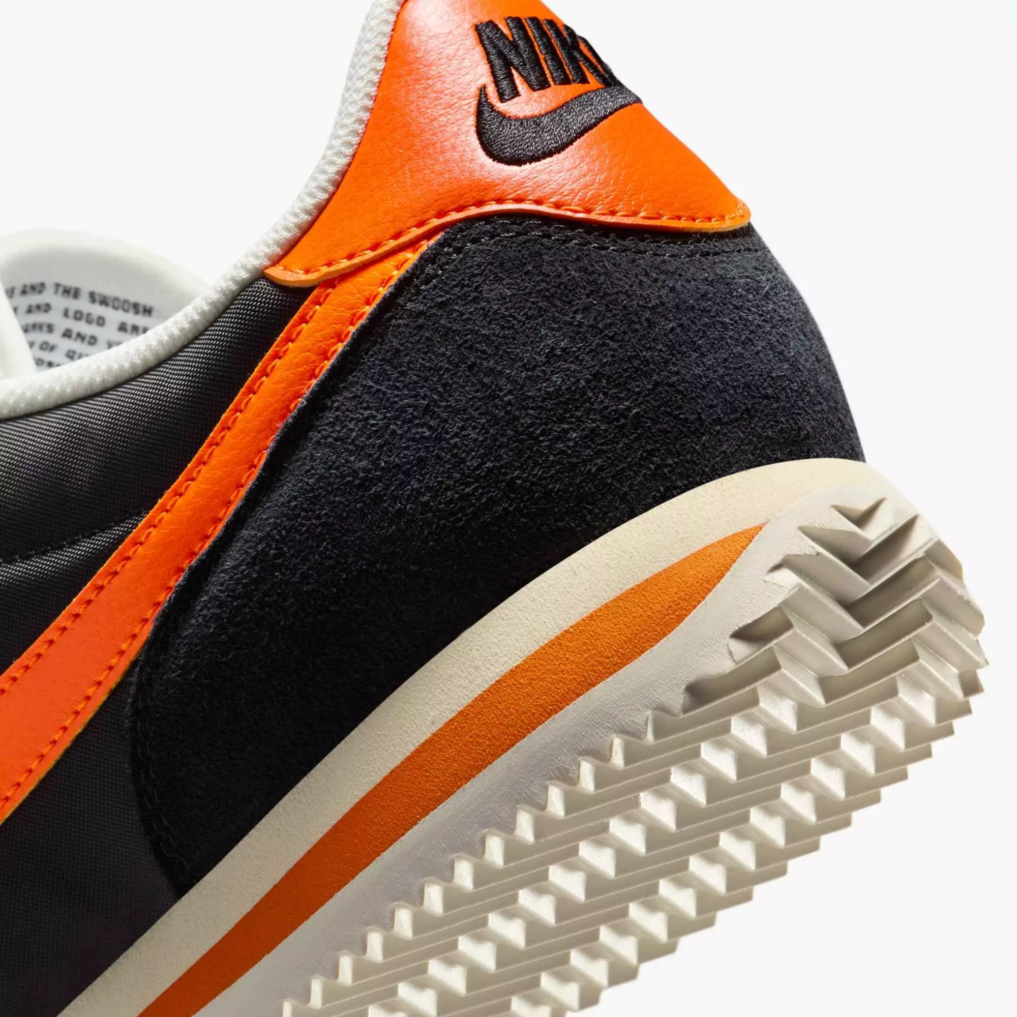 Nike Cortez Textile "Black/Sail/Muslin/Safety Orange" Men's Shoe - BLACK/SAIL/MUSLIN/ORANGE