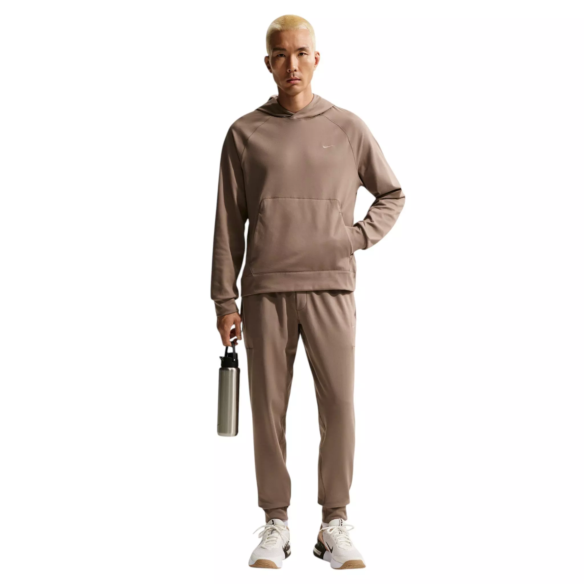 Nike Men's Primary NanoKnit Dri-FIT UV Protection Pullover Performance Hoodie - Brown - BROWN