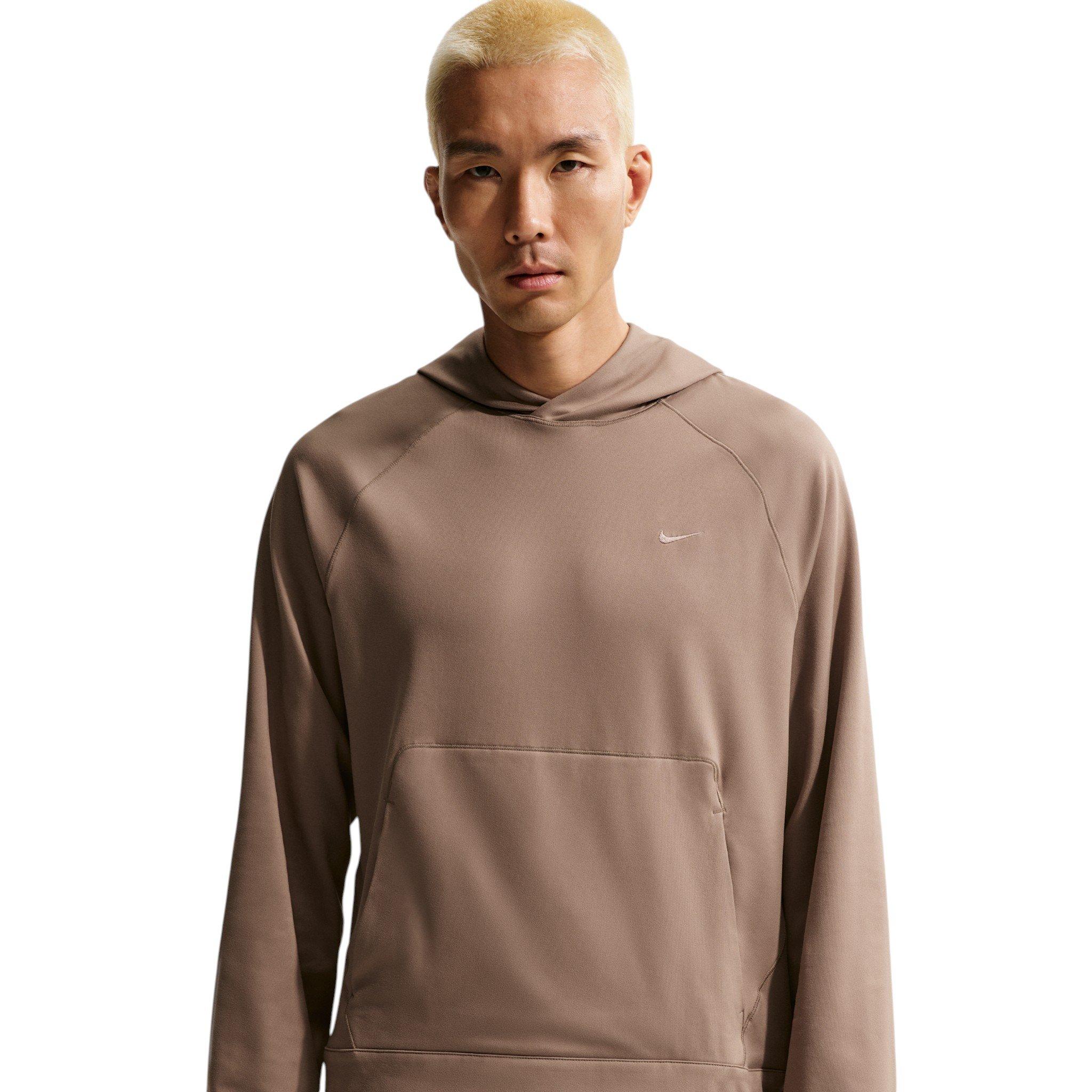 Nike Men's Primary NanoKnit Dri-FIT UV Protection Pullover Performance Hoodie - Brown - BROWN