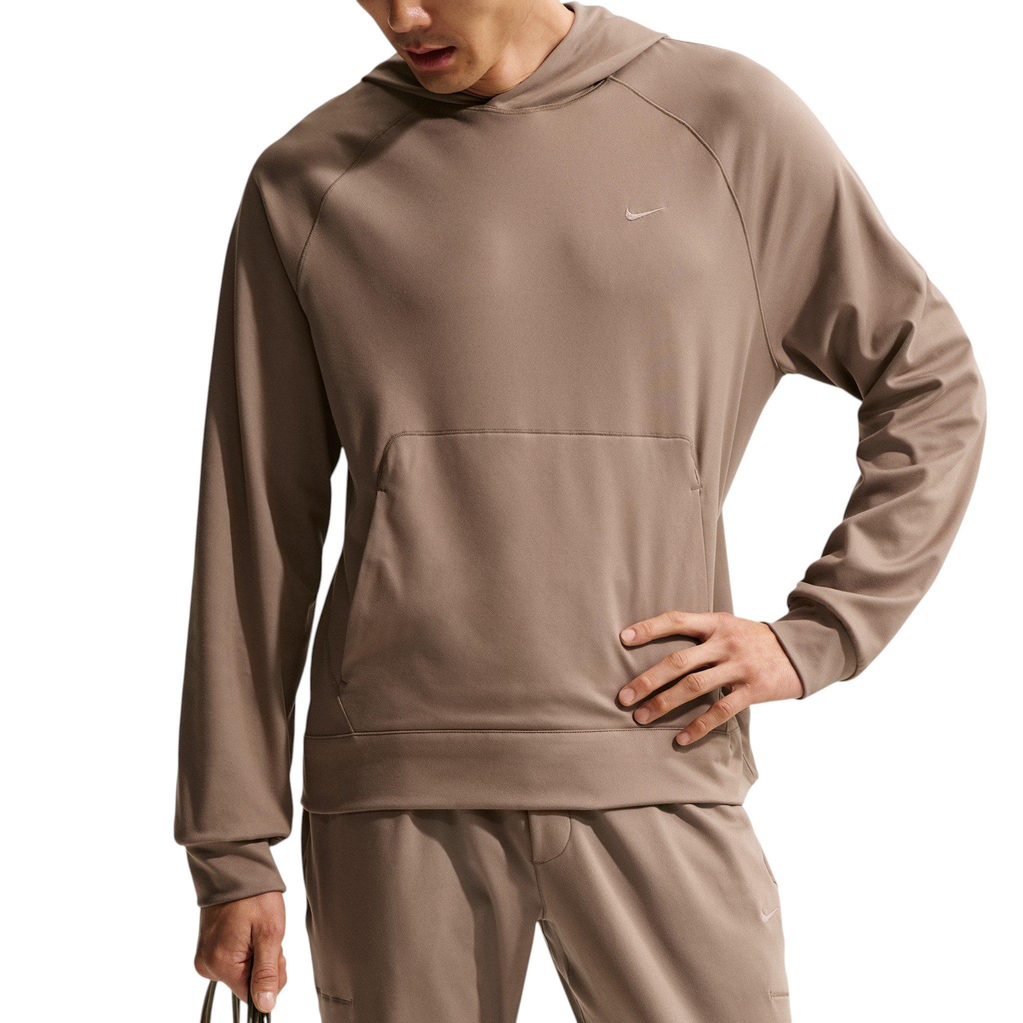 Nike Men's Primary NanoKnit Dri-FIT UV Protection Pullover Performance Hoodie - Brown - BROWN