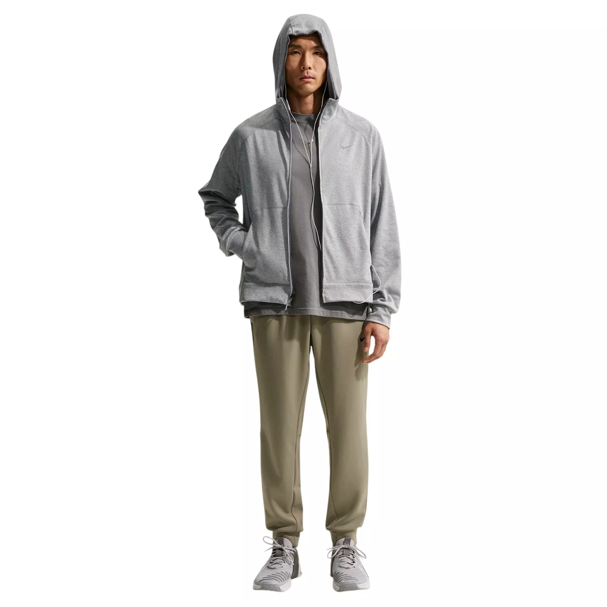 Nike Men's Primary NanoKnit Dri-FIT UV Protection Full-Zip Performance Hoodie - Grey - GREY