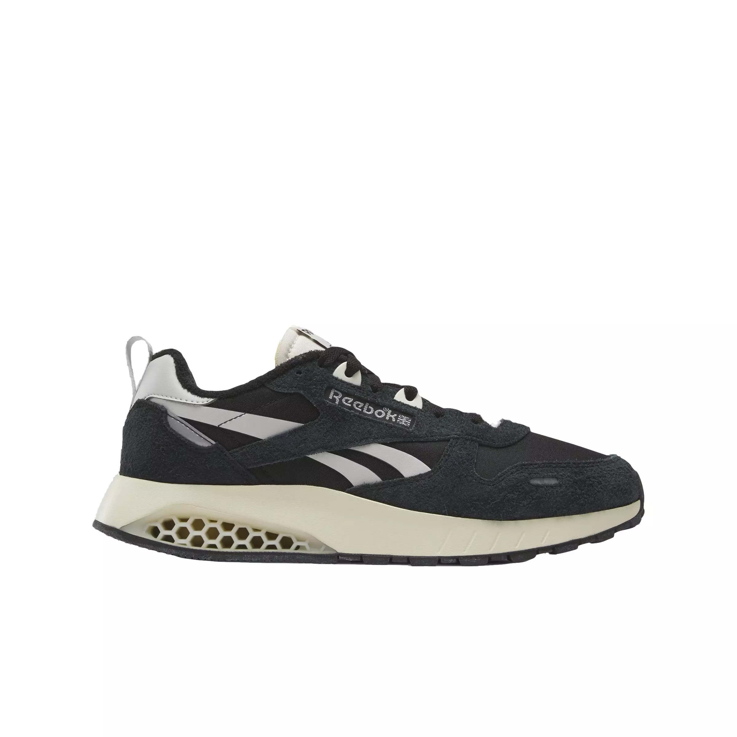 Reebok Classic Leather Hexalite "Core Black/Steely Fog/Alabaster" Unisex Shoe - BLACK/STEELY/ALABASTER