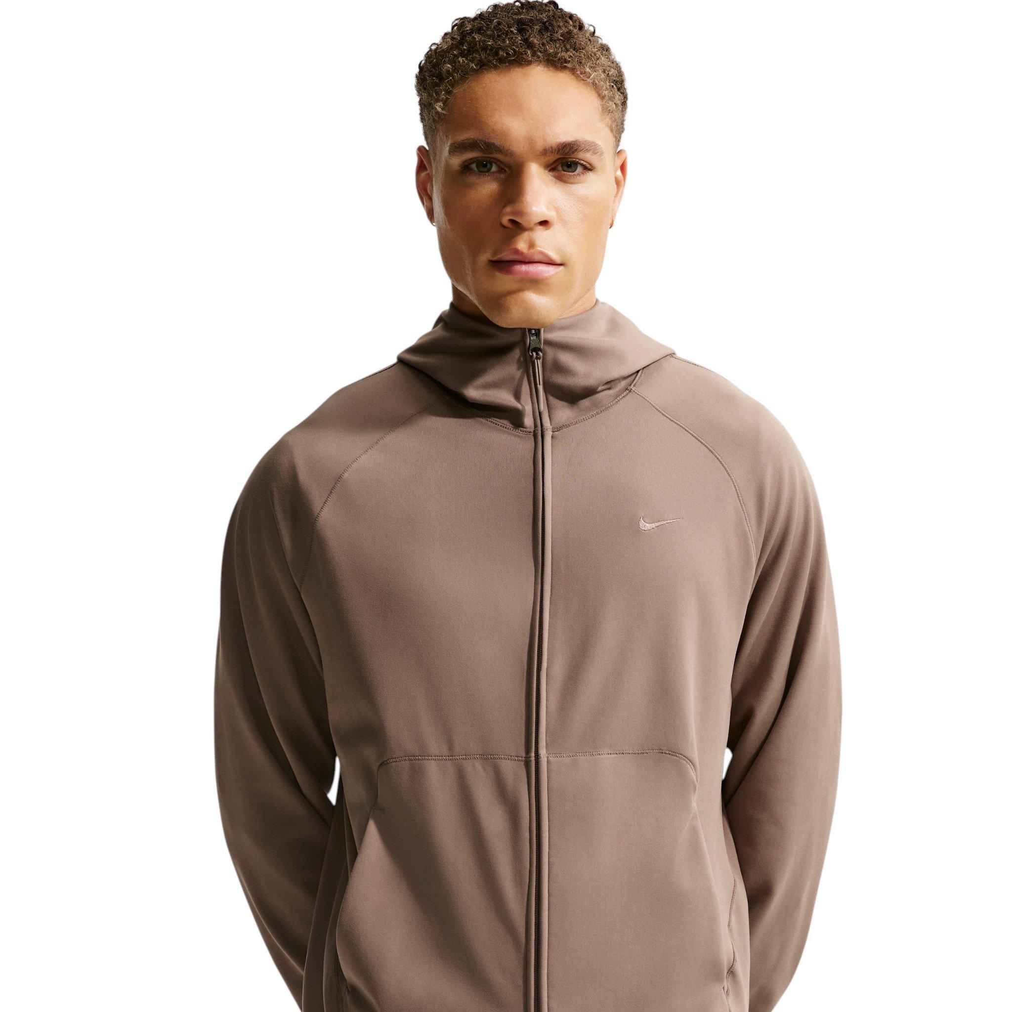 Nike Men's Primary NanoKnit Dri-FIT UV Protection Full-Zip Performance Hoodie - Brown - BROWN