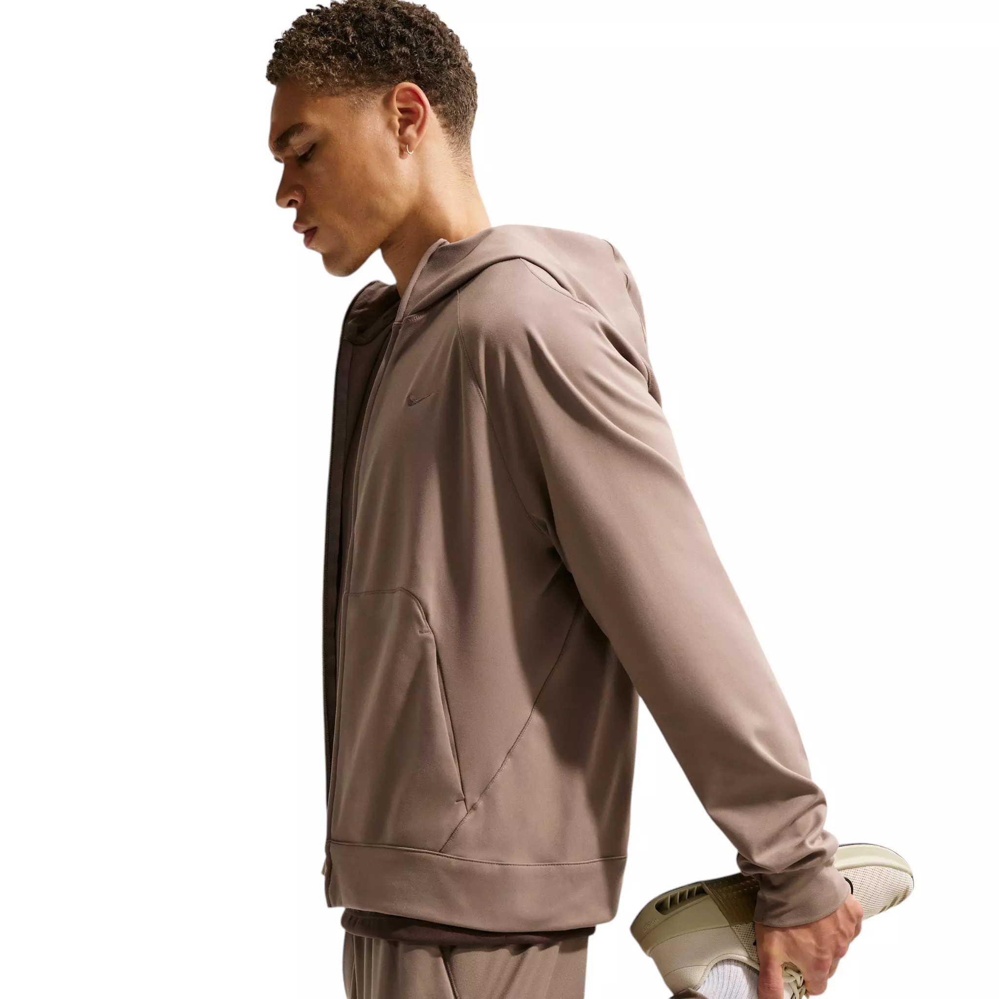 Nike Men's Primary NanoKnit Dri-FIT UV Protection Full-Zip Performance Hoodie - Brown - BROWN