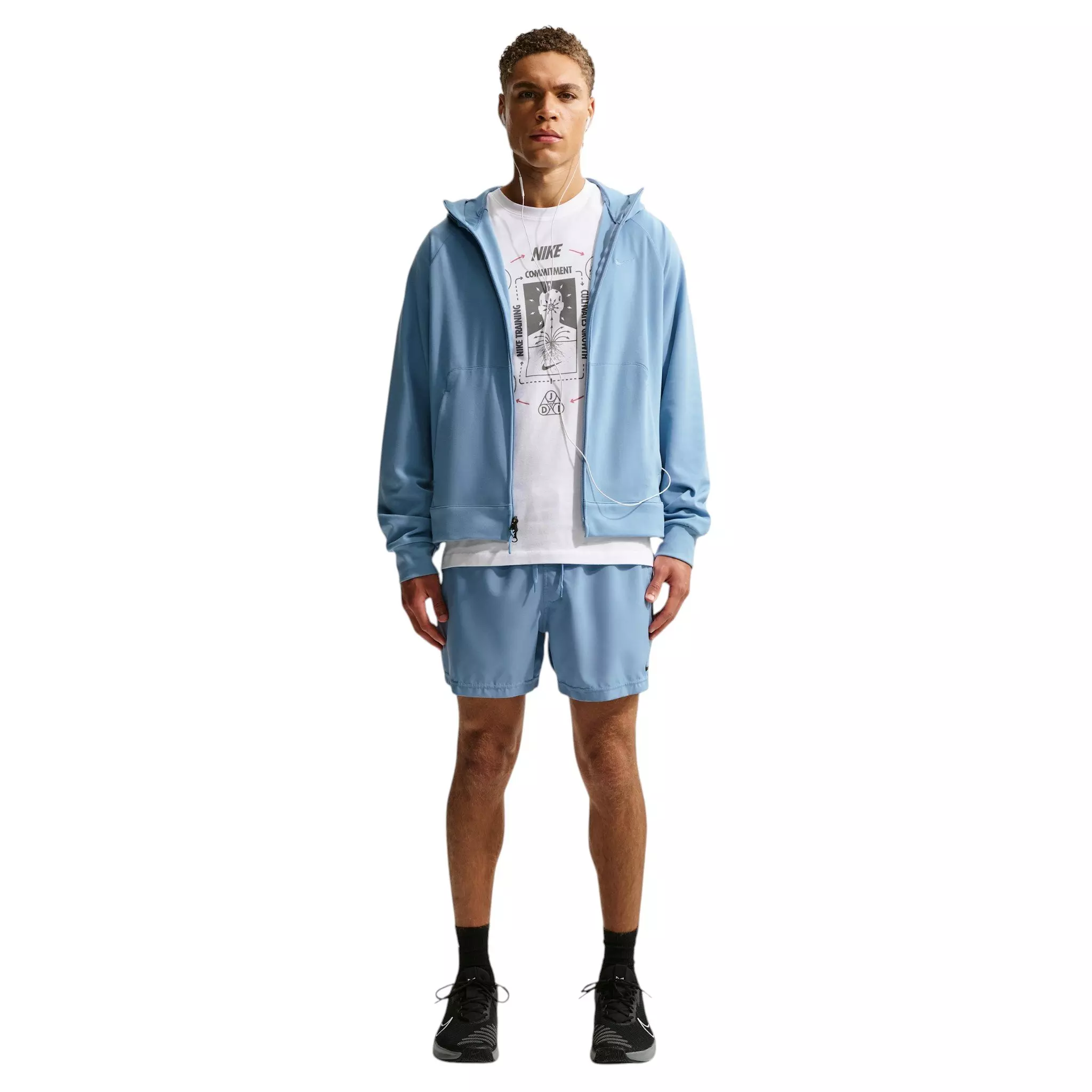 Nike Men's Primary NanoKnit Dri-FIT UV Protection Full-Zip Performance Hoodie - Blue - BLUE