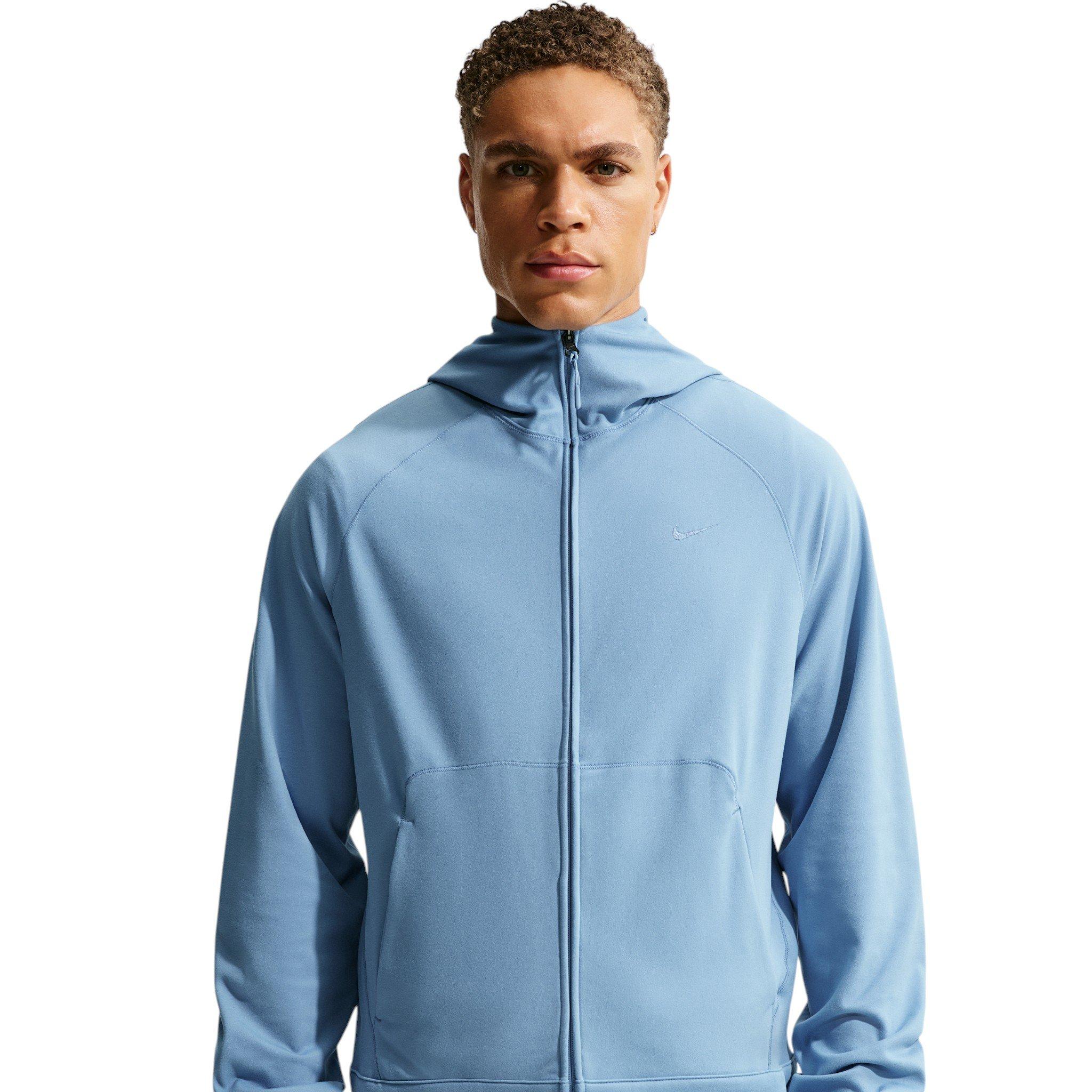 Nike Men's Primary NanoKnit Dri-FIT UV Protection Full-Zip Performance Hoodie - Blue - BLUE