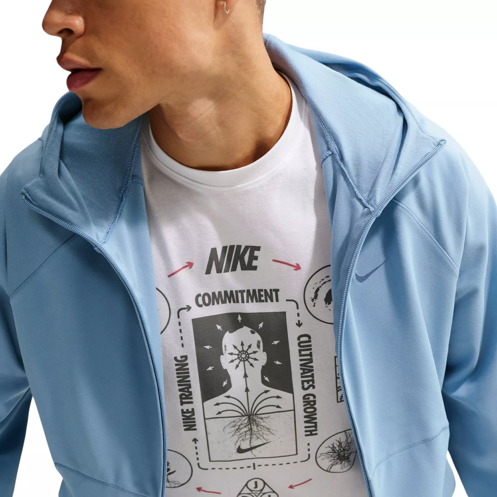 Nike Men's Primary NanoKnit Dri-FIT UV Protection Full-Zip Performance Hoodie - Blue - BLUE
