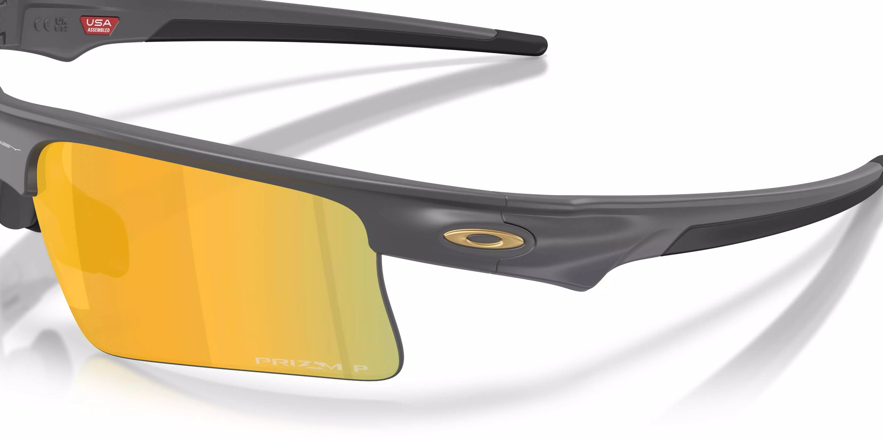 Oakley BiSphaera Speed Prizm 24K Polarized Sunglasses &ndash; Matte Carbon - GREY/GOLD