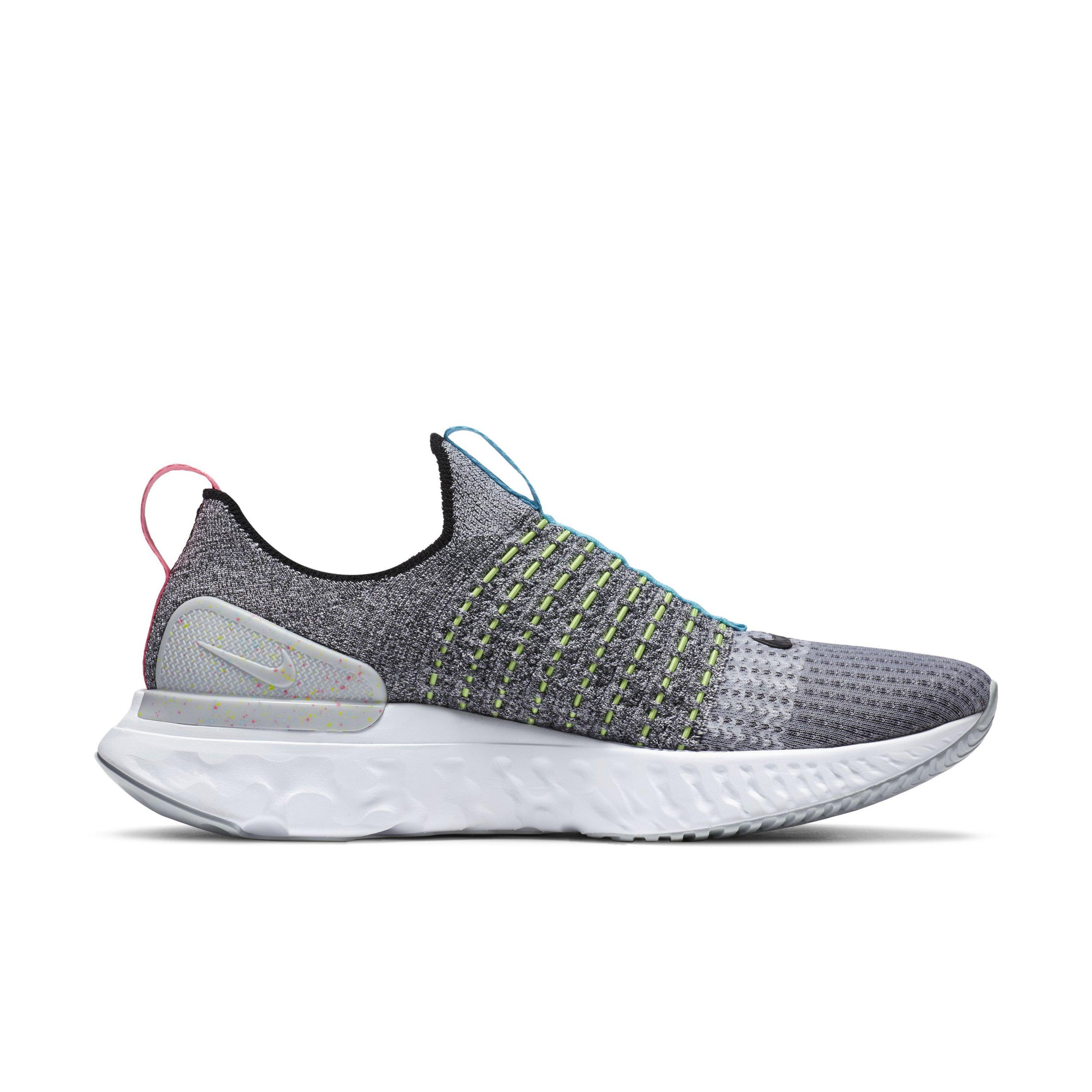 Nike React Phantom Run Flyknit 2 "White/Flash Crimson/Baltic Blue/Black" Men's Running Shoe - WHITE/CRIMSON/BLUE/BLACK Thumbnail View 1