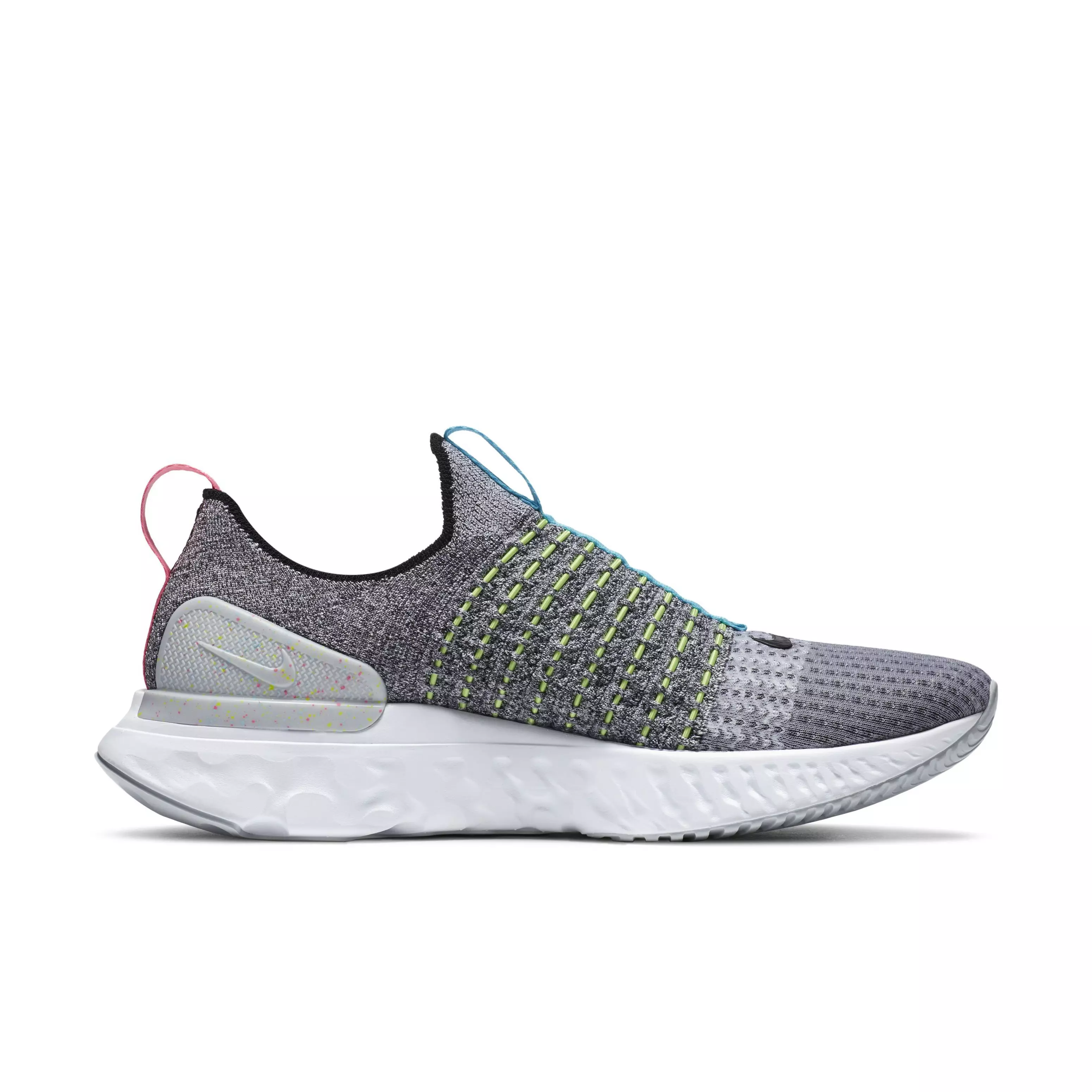 Nike React Phantom Run Flyknit 2 "White/Flash Crimson/Baltic Blue/Black" Men's Running Shoe - WHITE/CRIMSON/BLUE/BLACK