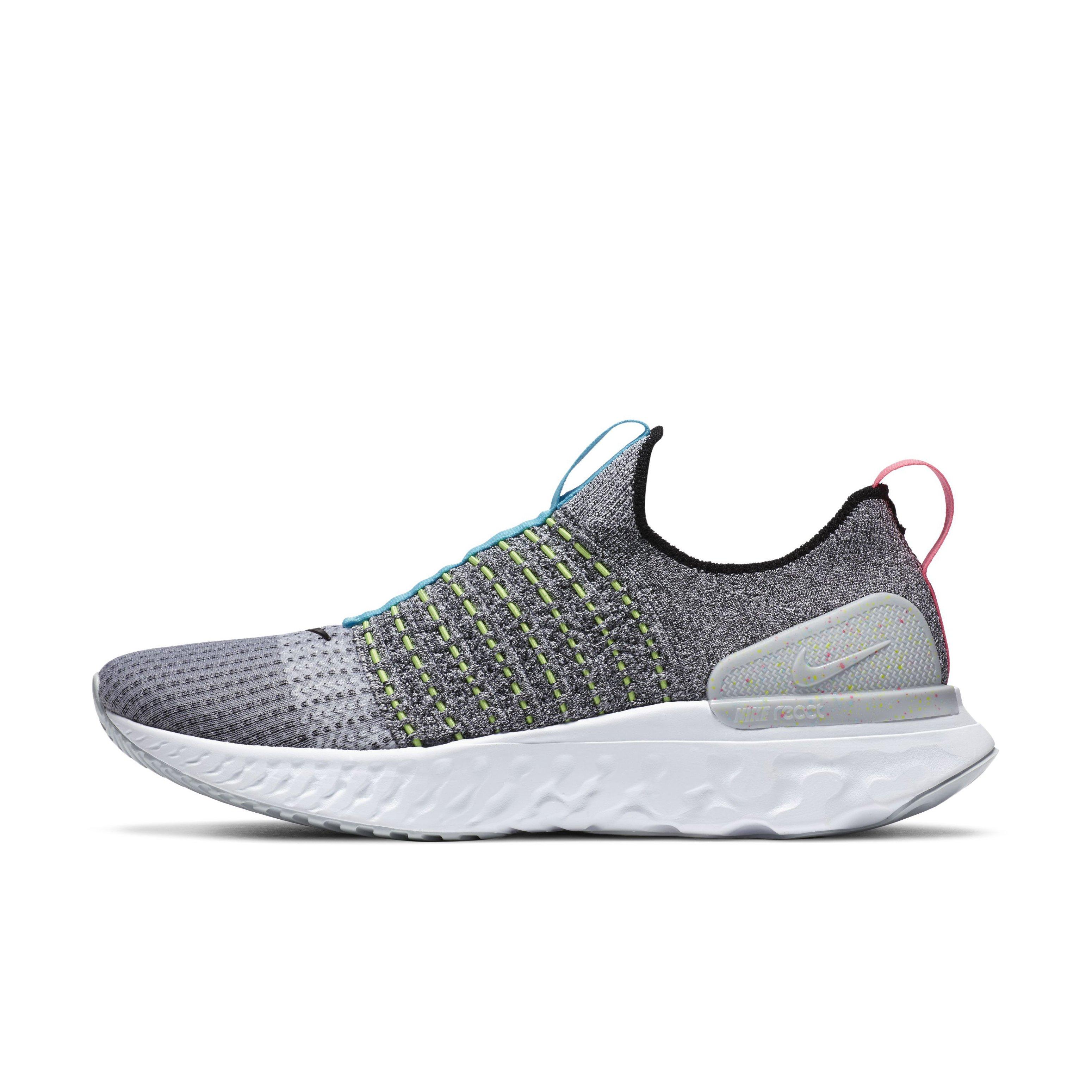 Nike React Phantom Run Flyknit 2 "White/Flash Crimson/Baltic Blue/Black" Men's Running Shoe - WHITE/CRIMSON/BLUE/BLACK Thumbnail View 2