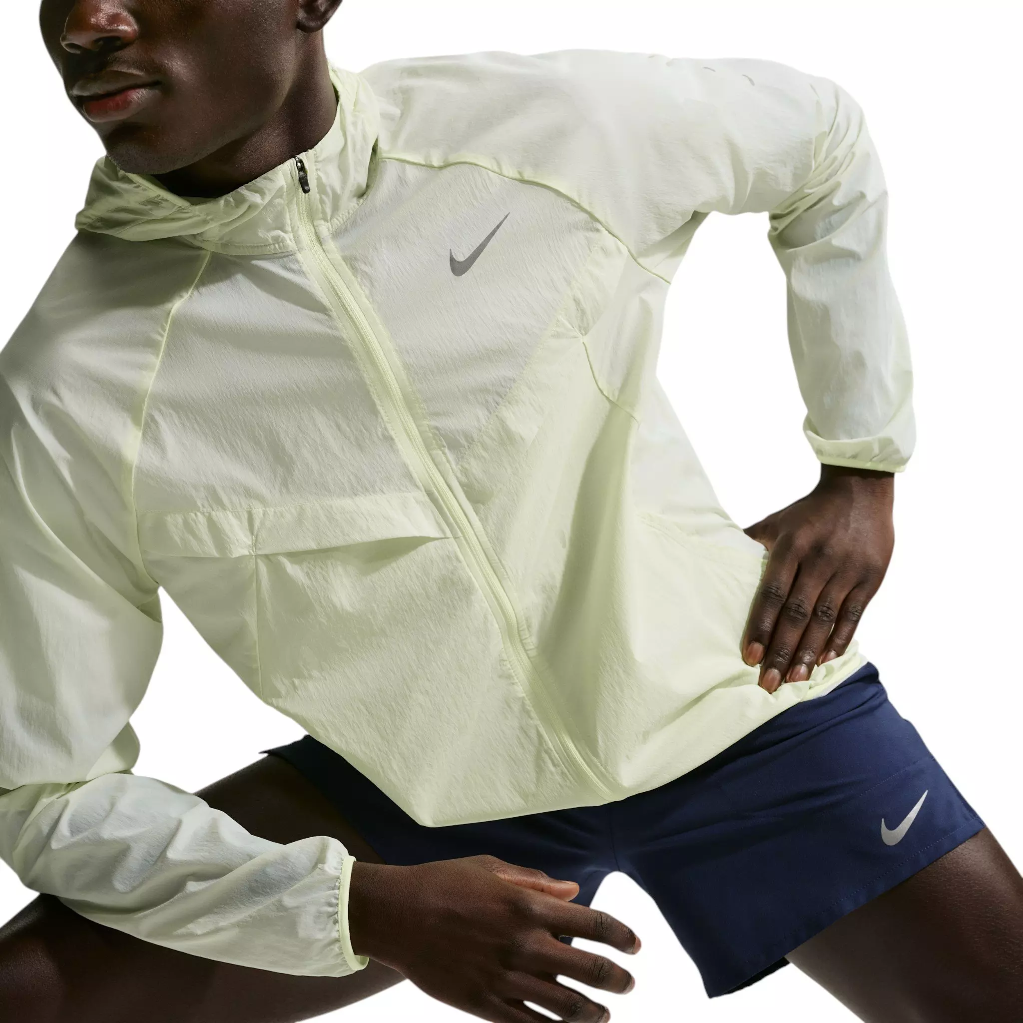Nike Men's Stride Repel UV Running Jacket - Yellow - YELLOW