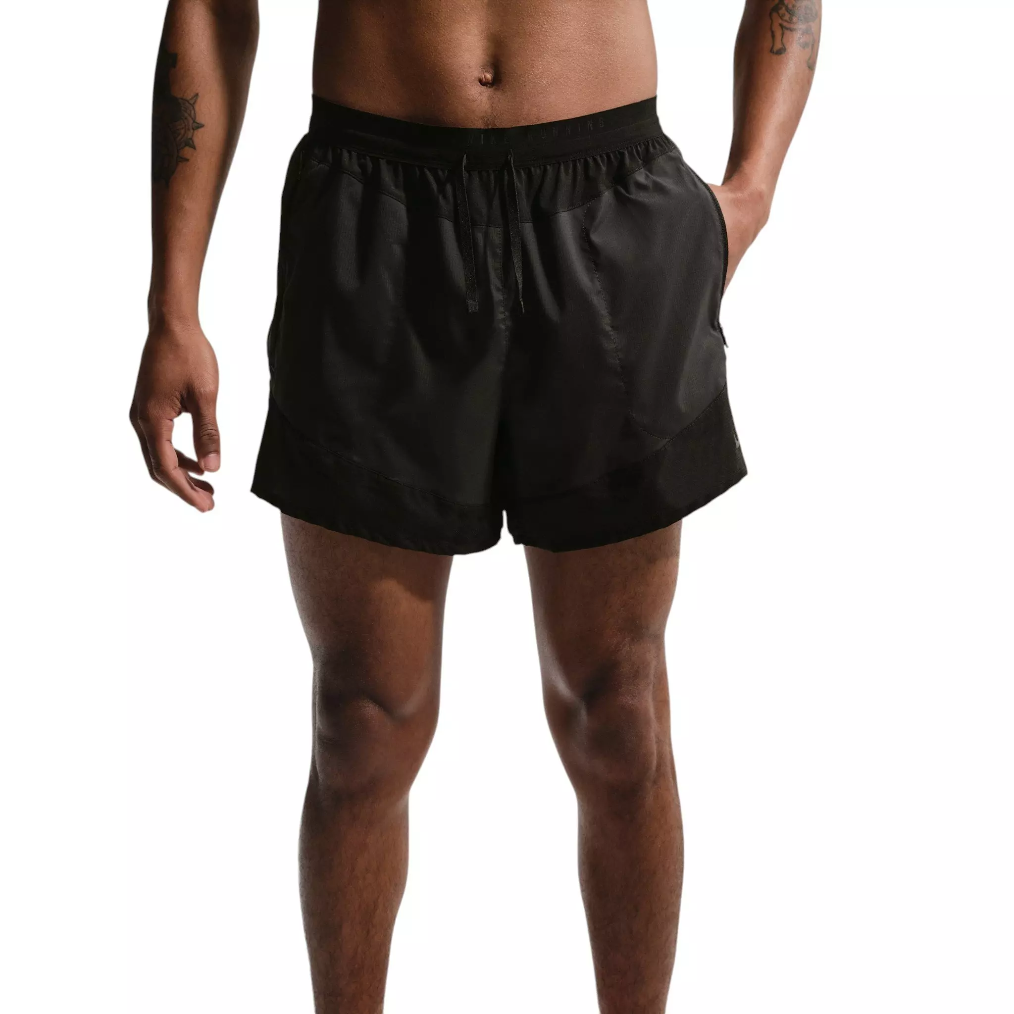 Nike Men's Stride Plus Dri-FIT 5" Brief-Lined Running Shorts - Black - BLACK
