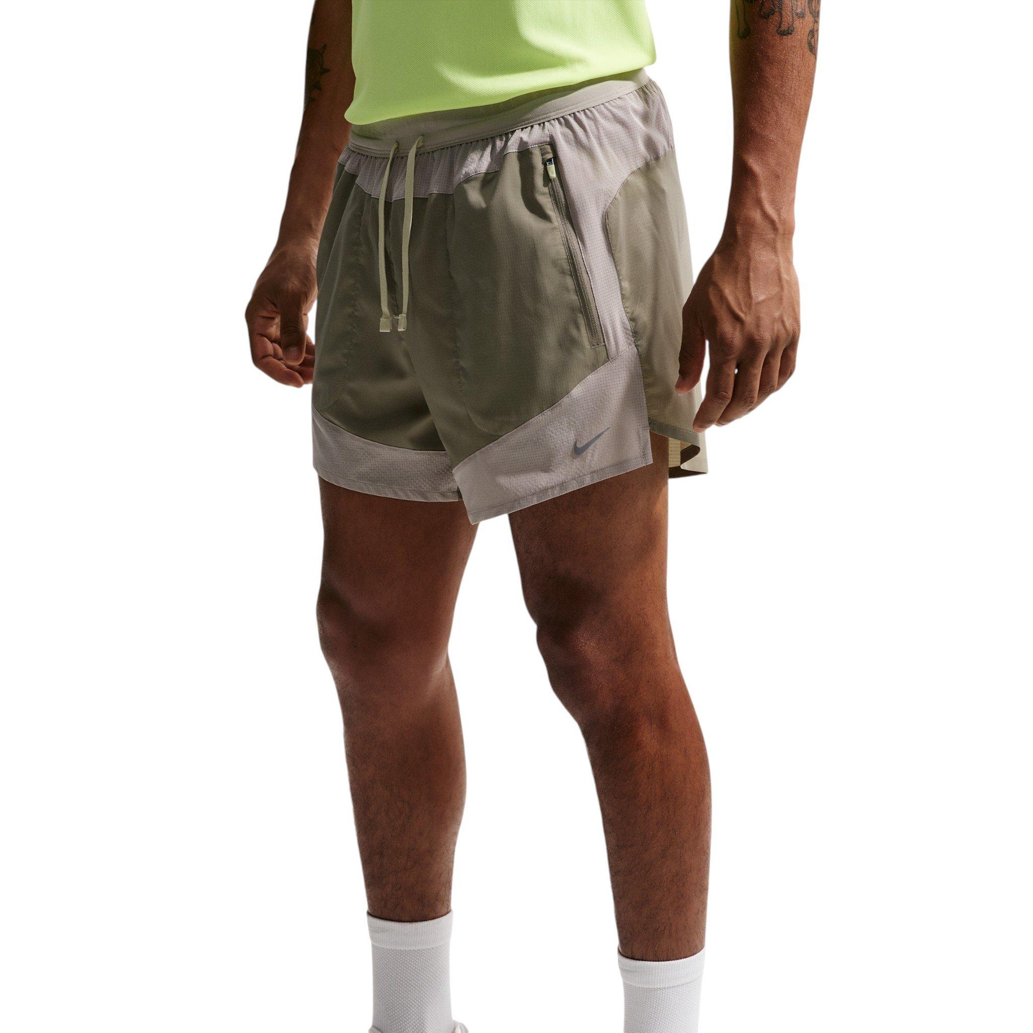 Nike Men's Stride Plus Dri-FIT 5" Brief-Lined Running Shorts - Green - GREEN