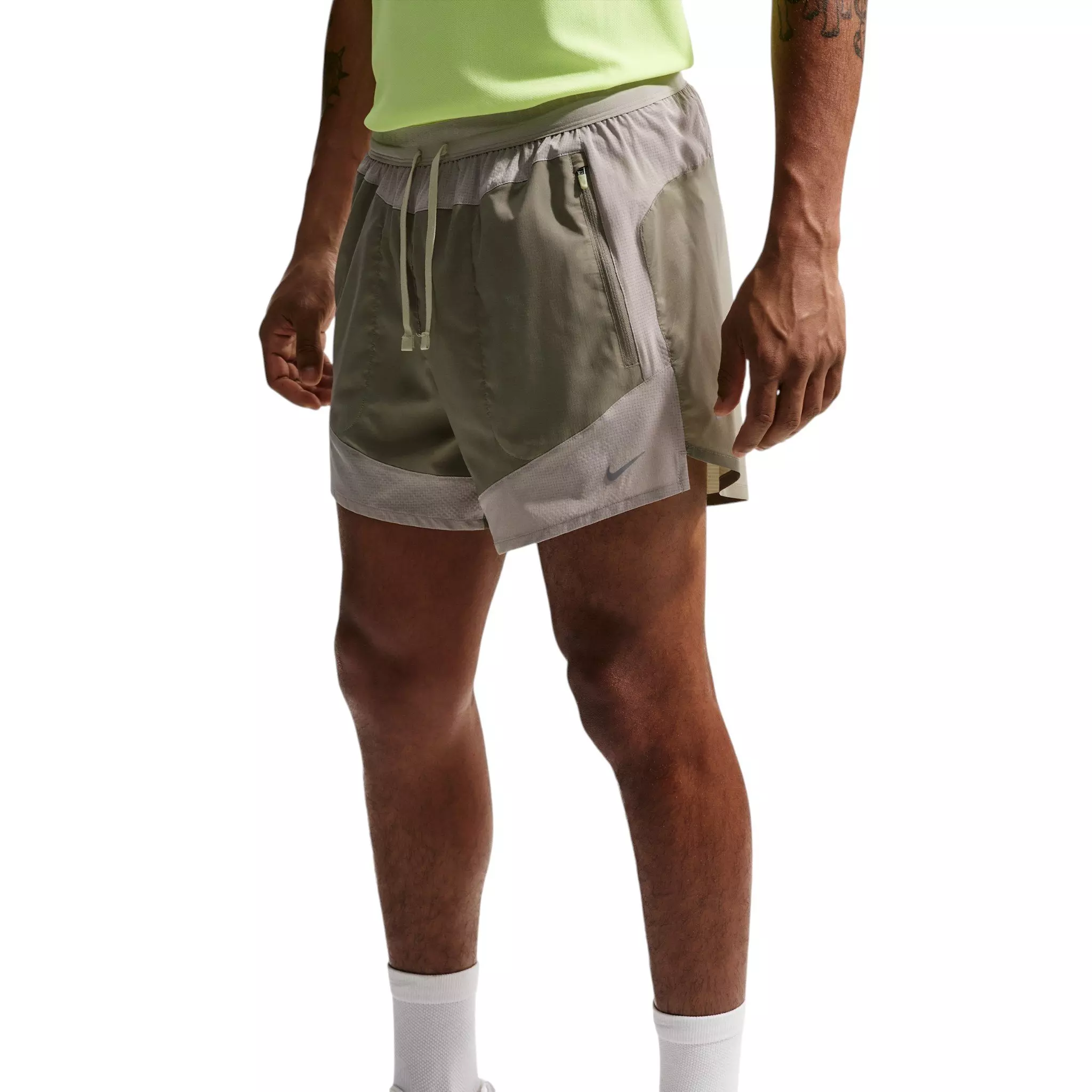 Nike Men's Stride Plus Dri-FIT 5" Brief-Lined Running Shorts - Green - GREEN