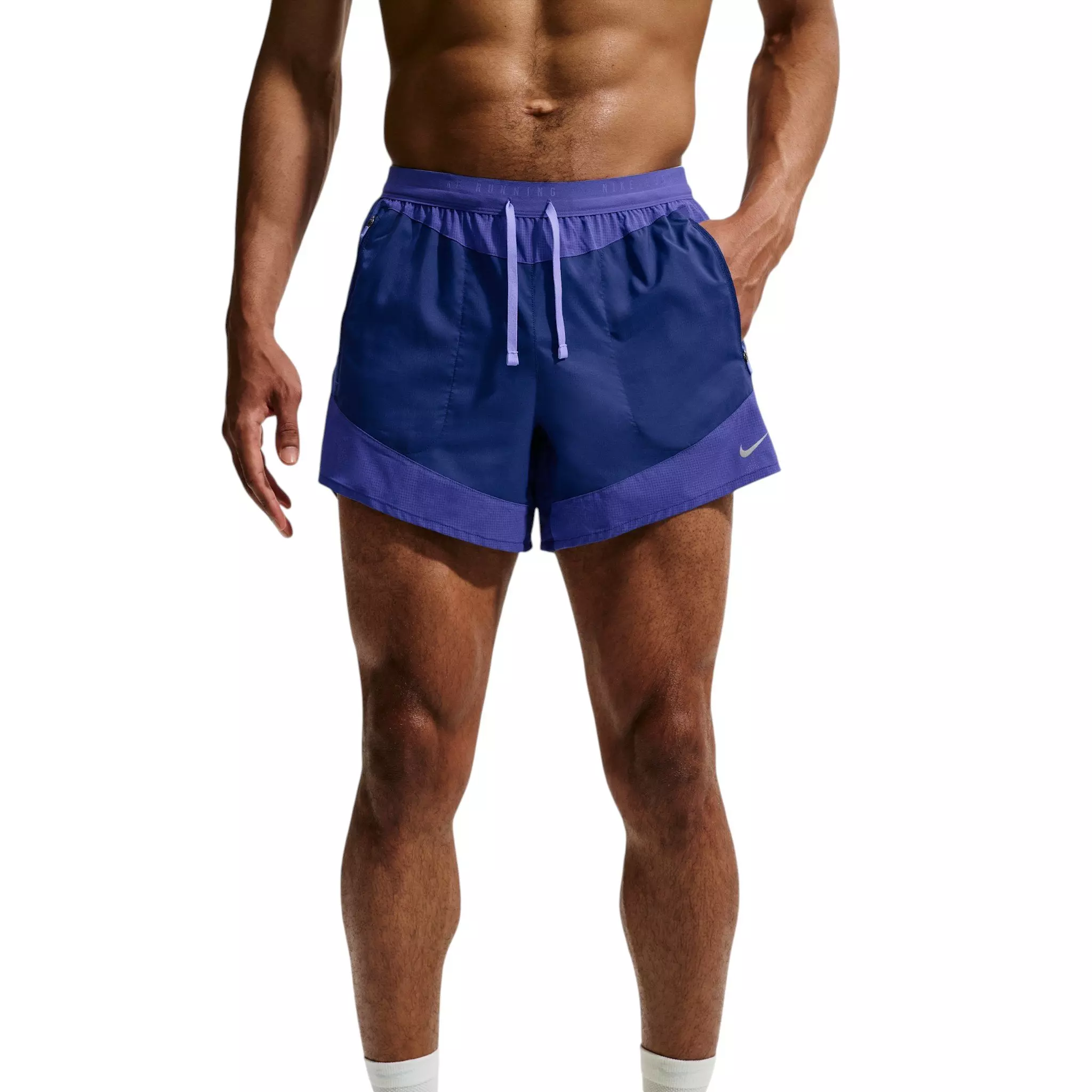 Nike Men's Stride Plus Dri-FIT 5" Brief-Lined Running Shorts - Blue - BLUE