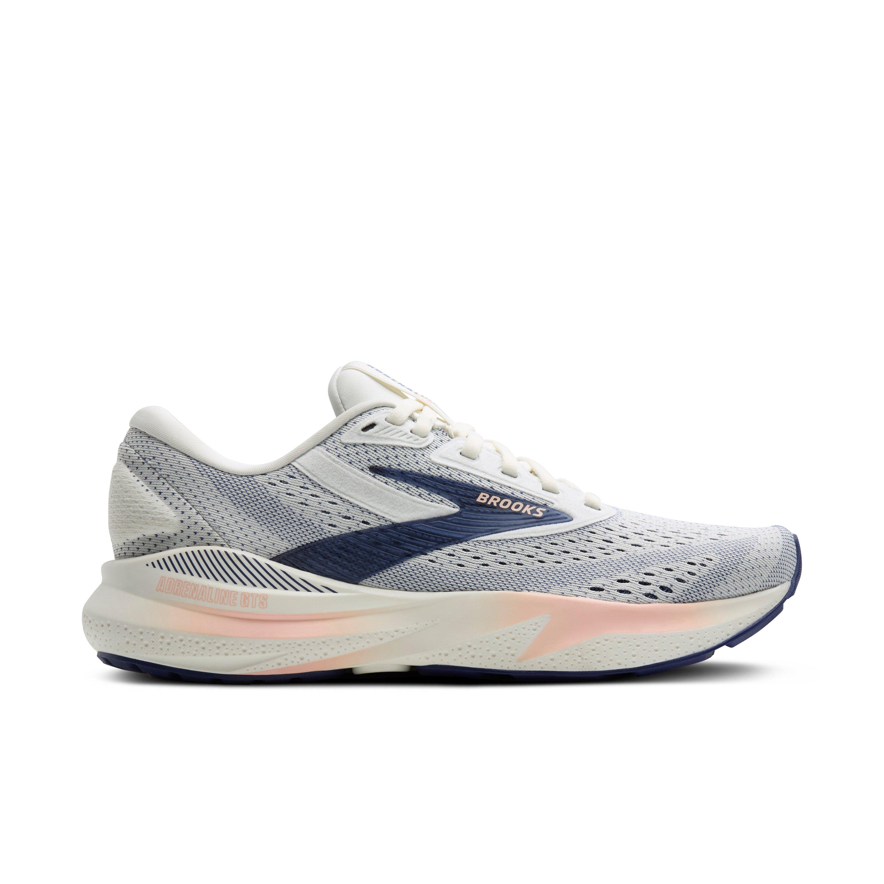 Brooks Adrenaline GTS 24 "Grey/Blue Ribbon/Peach" Women's Wide Running Shoe - GREY/BLUE/PEACH Thumbnail View 1