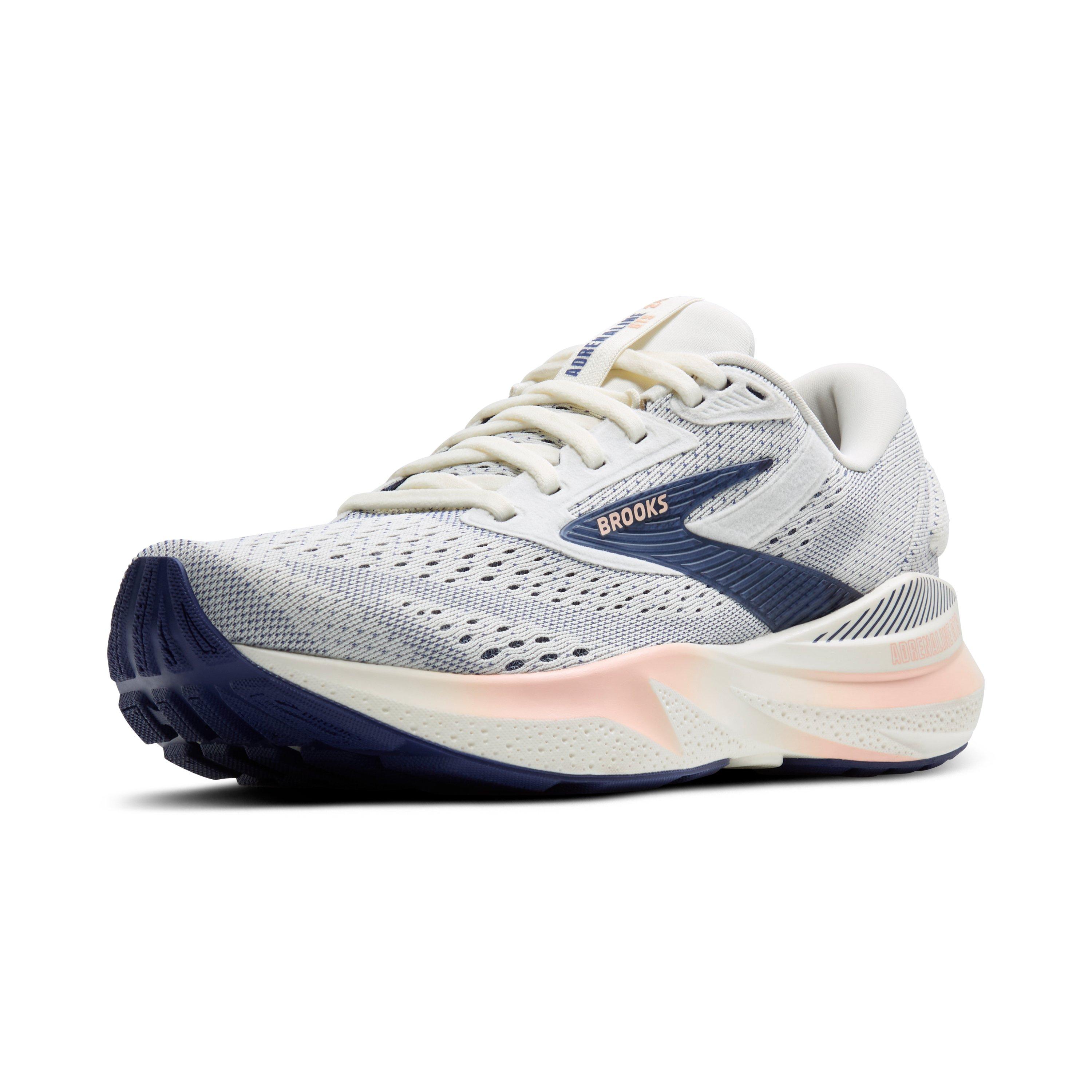 Brooks Adrenaline GTS 24 "Grey/Blue Ribbon/Peach" Women's Wide Running Shoe - GREY/BLUE/PEACH Thumbnail View 3