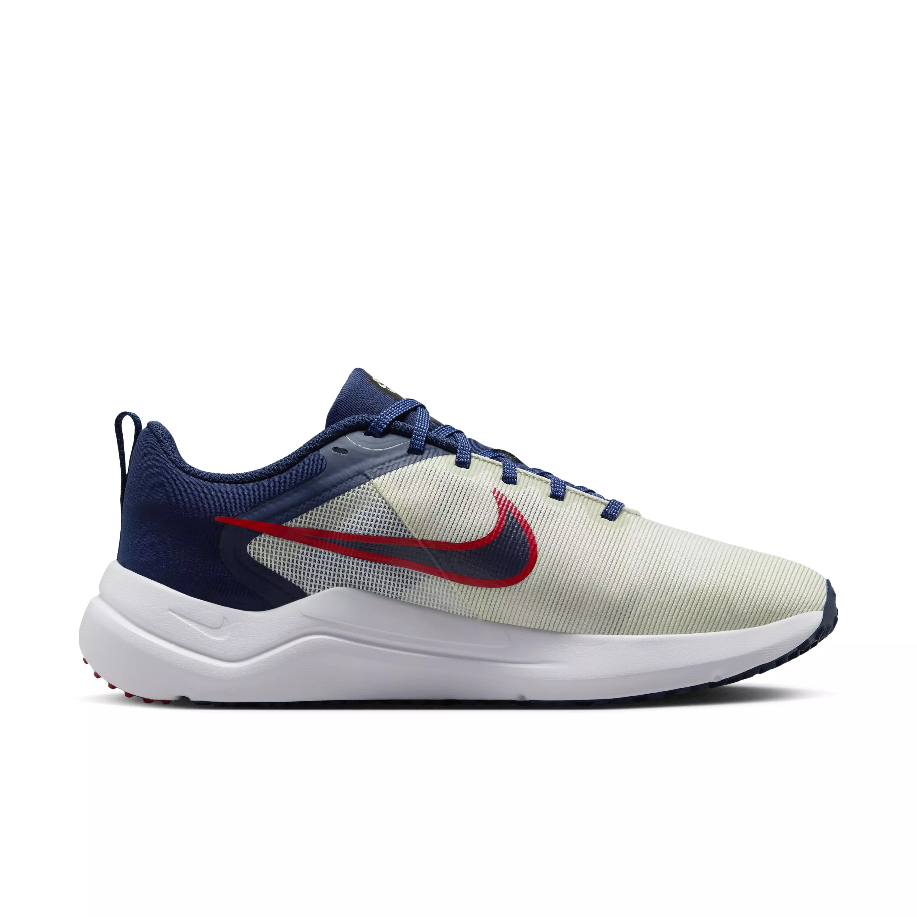 Nike Downshifter 12 "Beige/Navy/Crimson" Men's Running Shoe - BEIGE/NAVY/CRIMSON