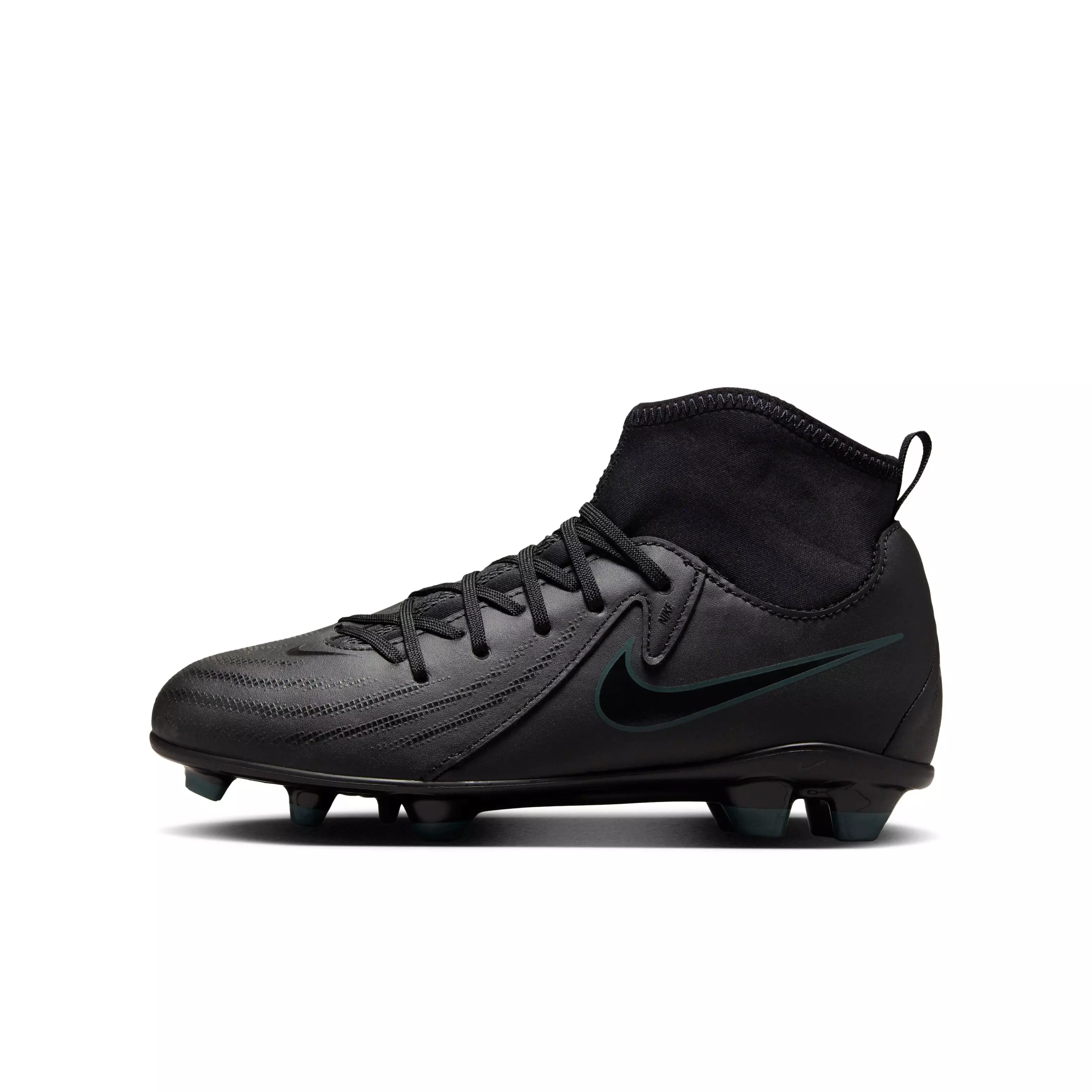 Nike Jr. Phantom Luna 2 Club MG "Black/Deep Jungle/Black" Grade School Kids' Soccer Cleat - BLACK/JUNGLE/BLACK