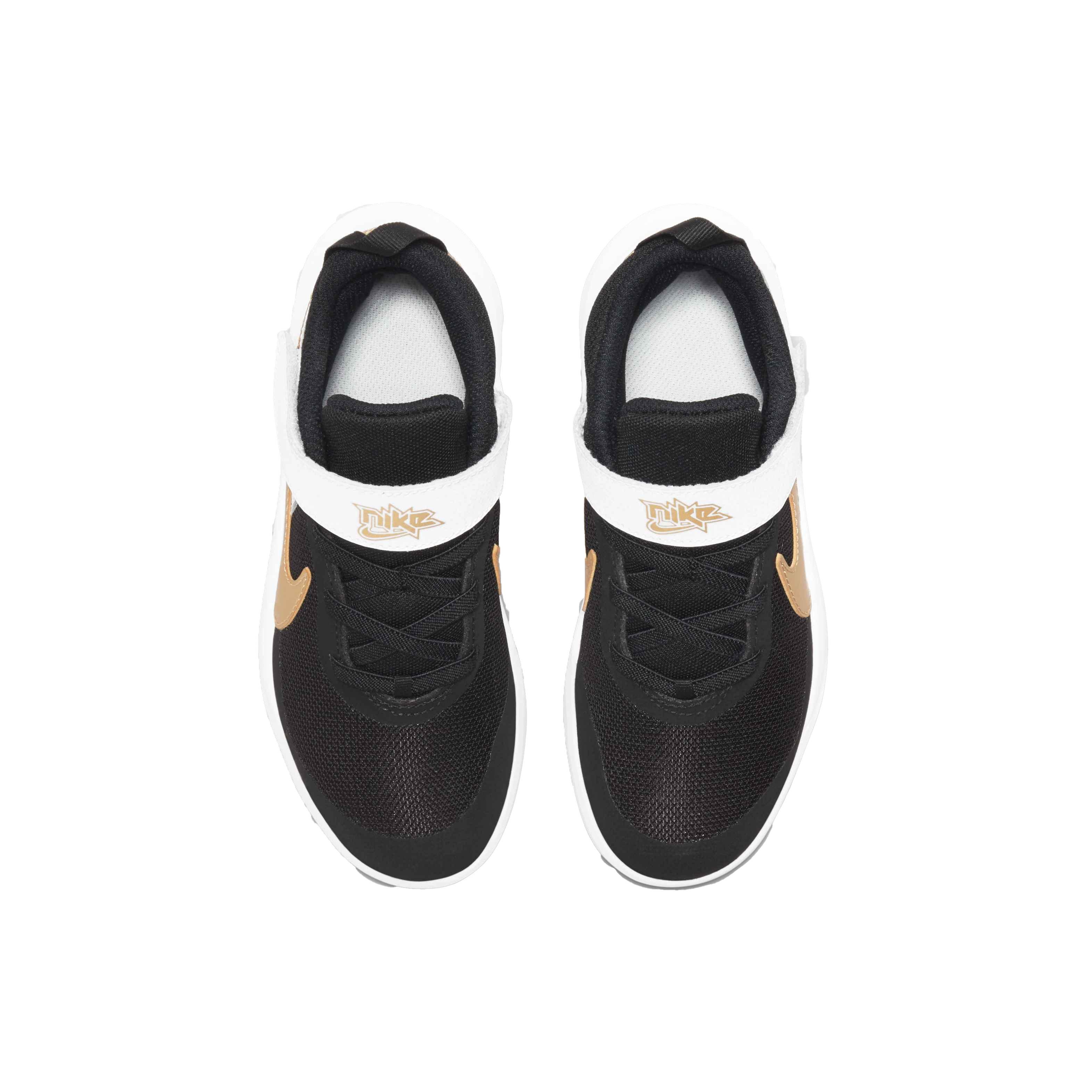 Nike Team Hustle D 10 Preschool Boys' "Black/Metallic Gold/White/Photon Dust" Basketball Shoe