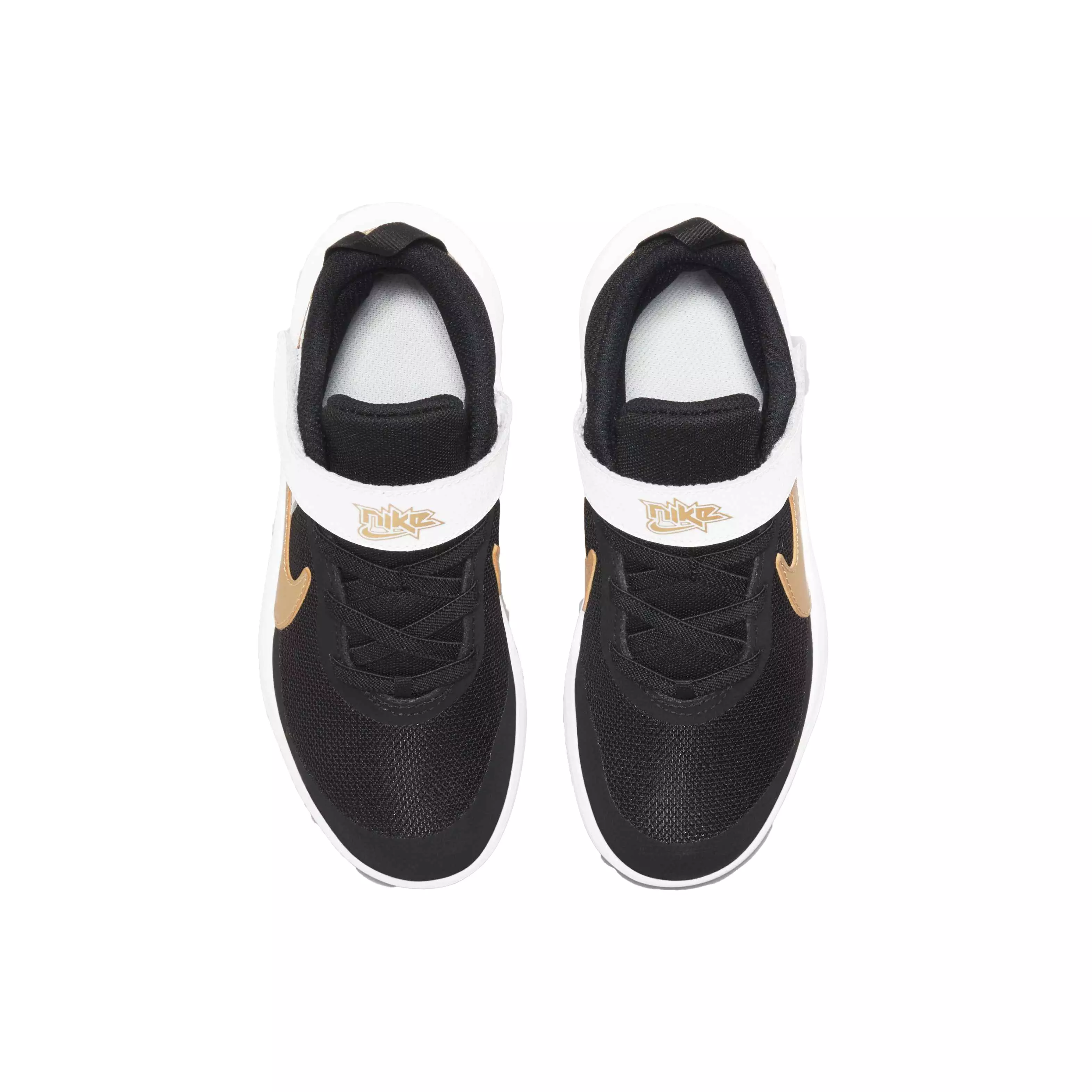 Nike Team Hustle D 10 "Black/Metallic Gold/White/Photon Dust" Preschool Boys' Basketball Shoe - BLACK