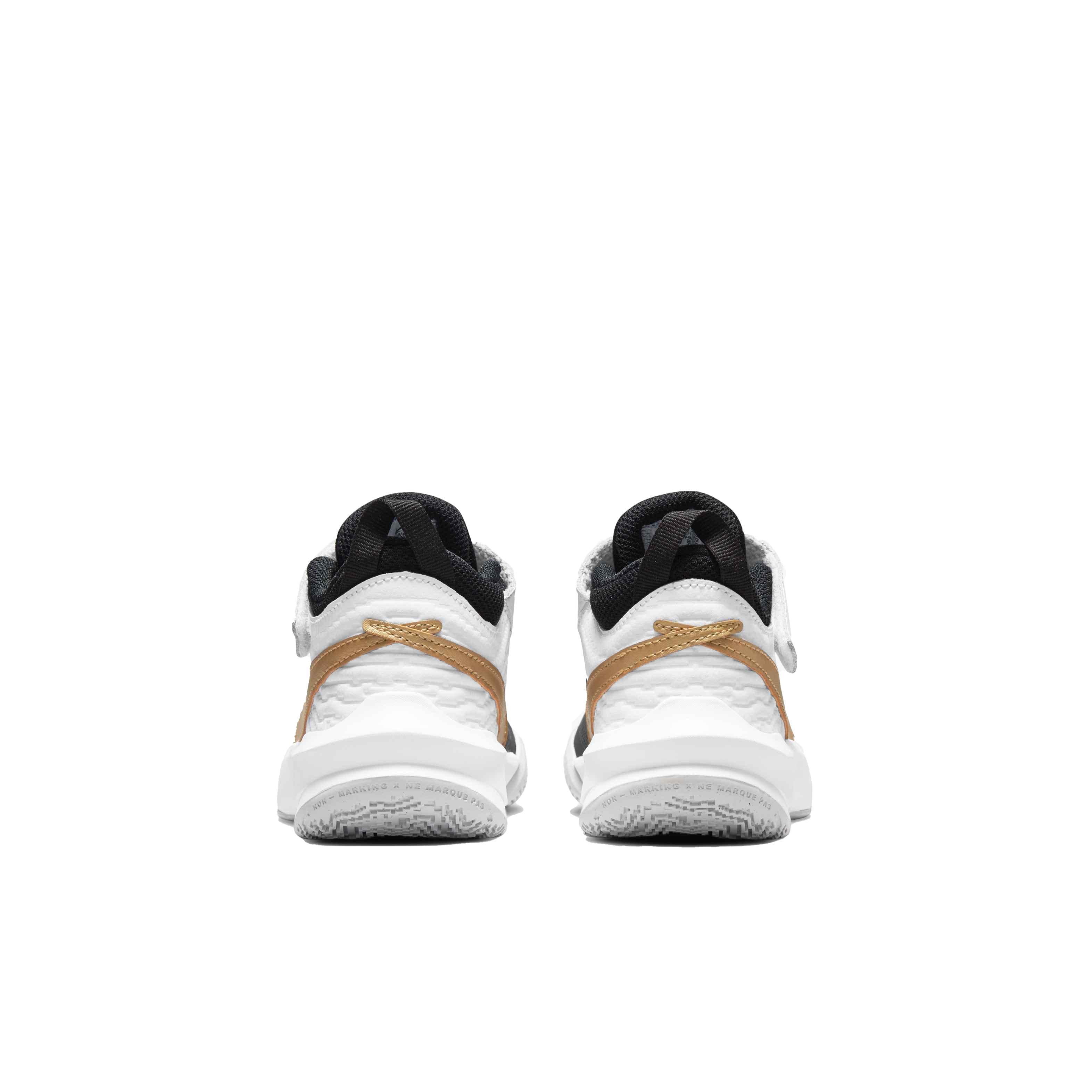 Nike Team Hustle D 10 Preschool Boys' "Black/Metallic Gold/White/Photon Dust" Basketball Shoe