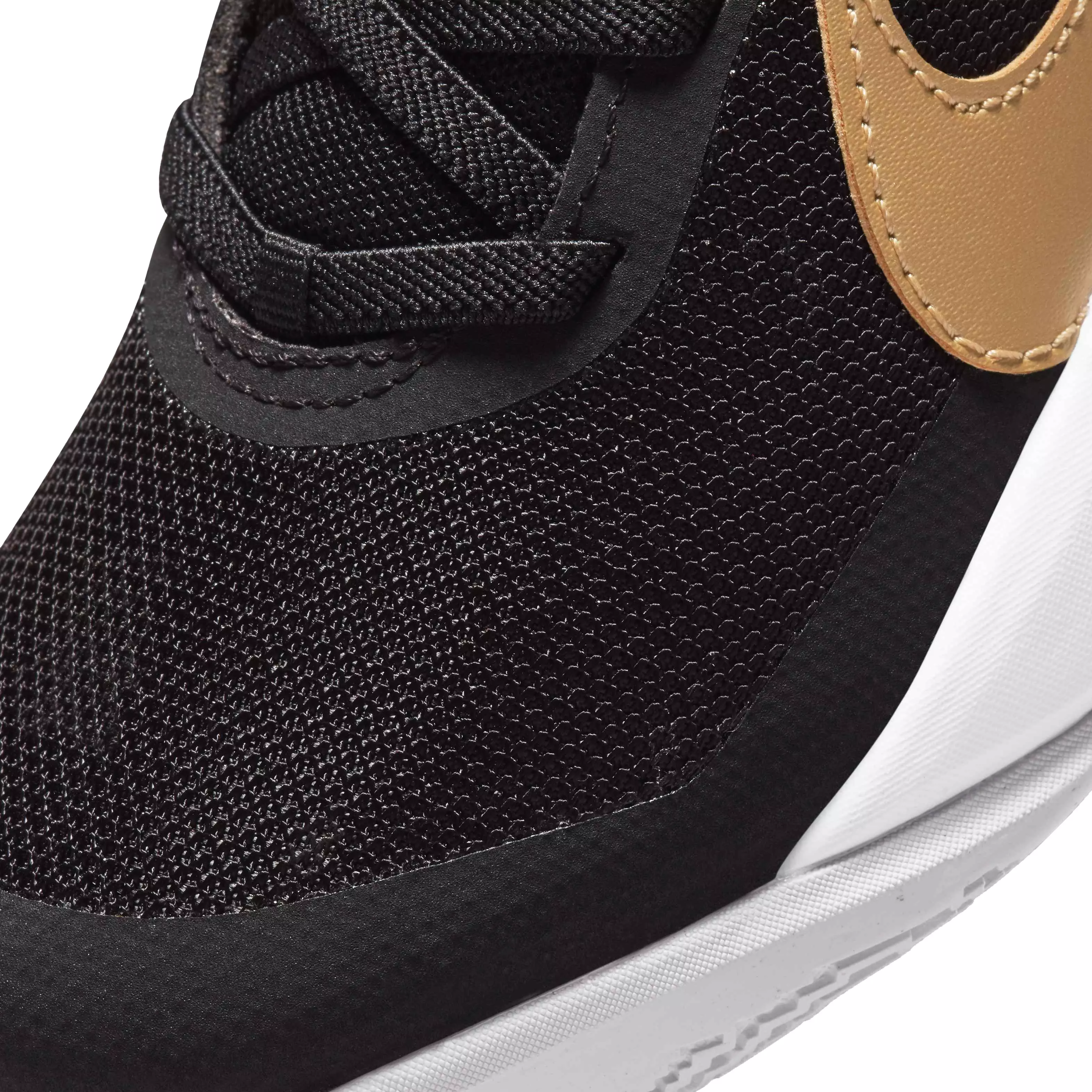 Nike Team Hustle D 10 "Black/Metallic Gold/White/Photon Dust" Preschool Boys' Basketball Shoe - BLACK