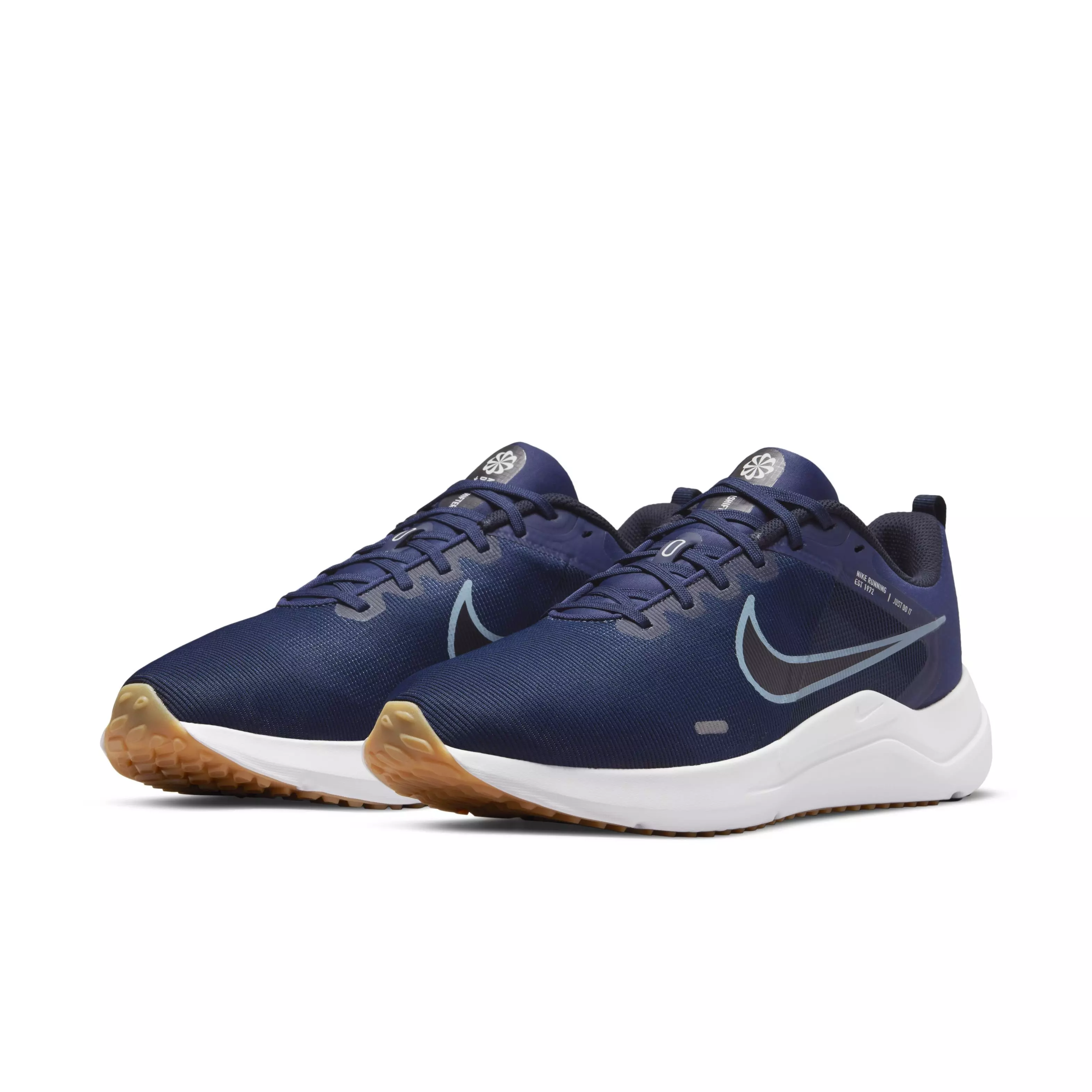 Nike Downshifter 12 "Midnight Navy/Dark Obsidian/Pure Platinum/Worn Blue" Men's Running Shoe - NAVY/DK OBSIDIAN/PLATINUM/BLUE