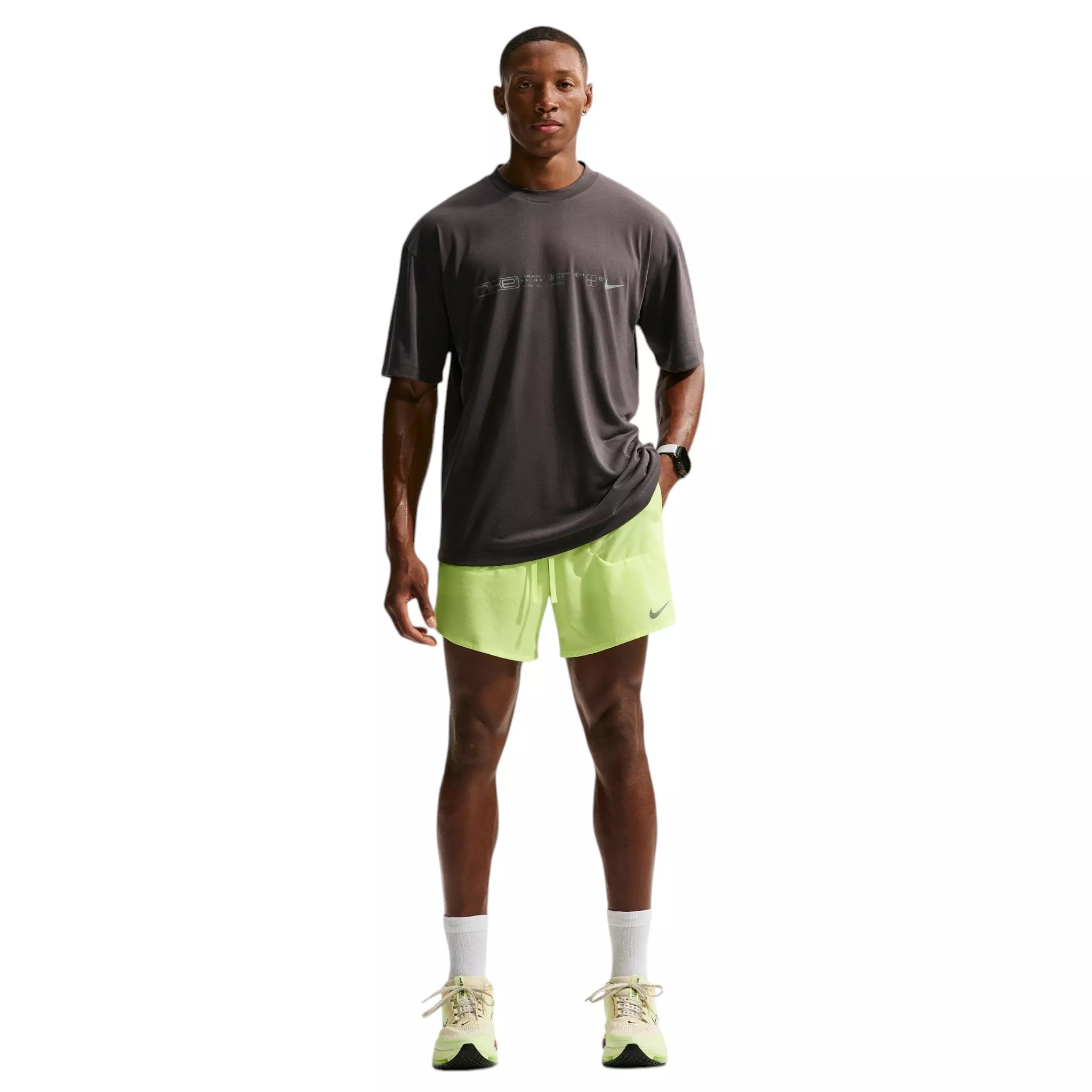 Nike Men's Stride Dri-FIT 7" 2-in-1 Running Shorts - Yellow - YELLOW