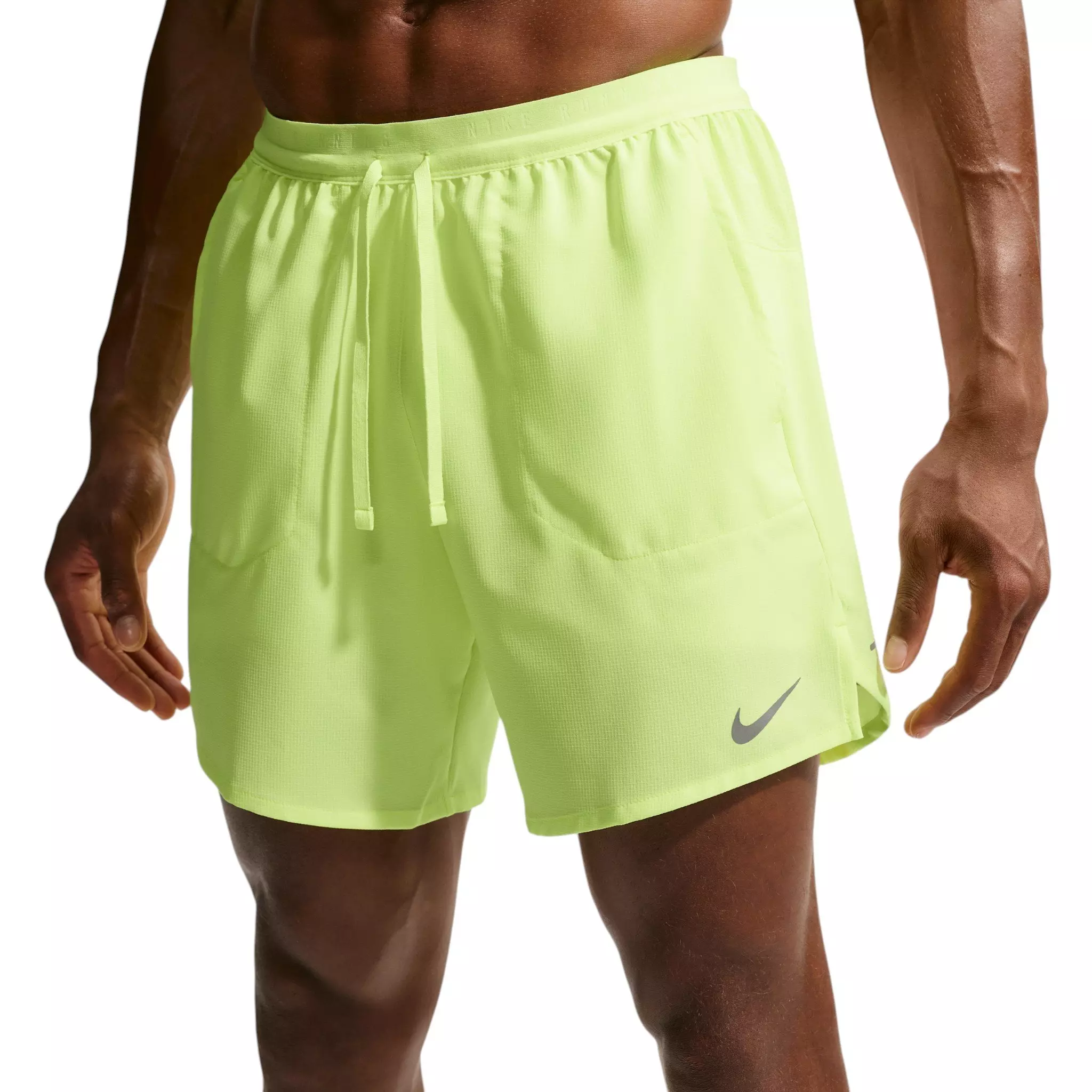Nike Men's Stride Dri-FIT 7" 2-in-1 Running Shorts - Yellow - YELLOW