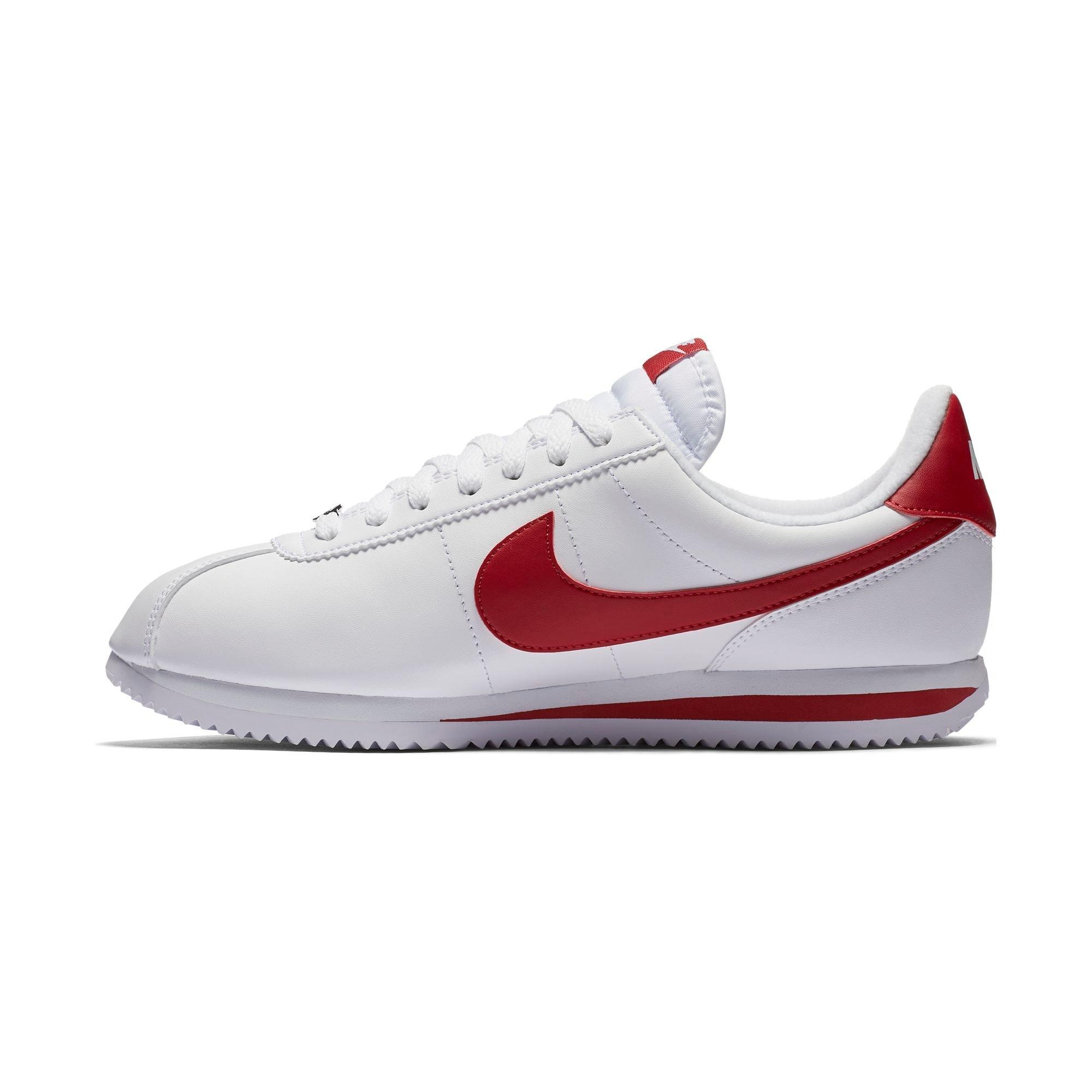 white and red nike cortez mens