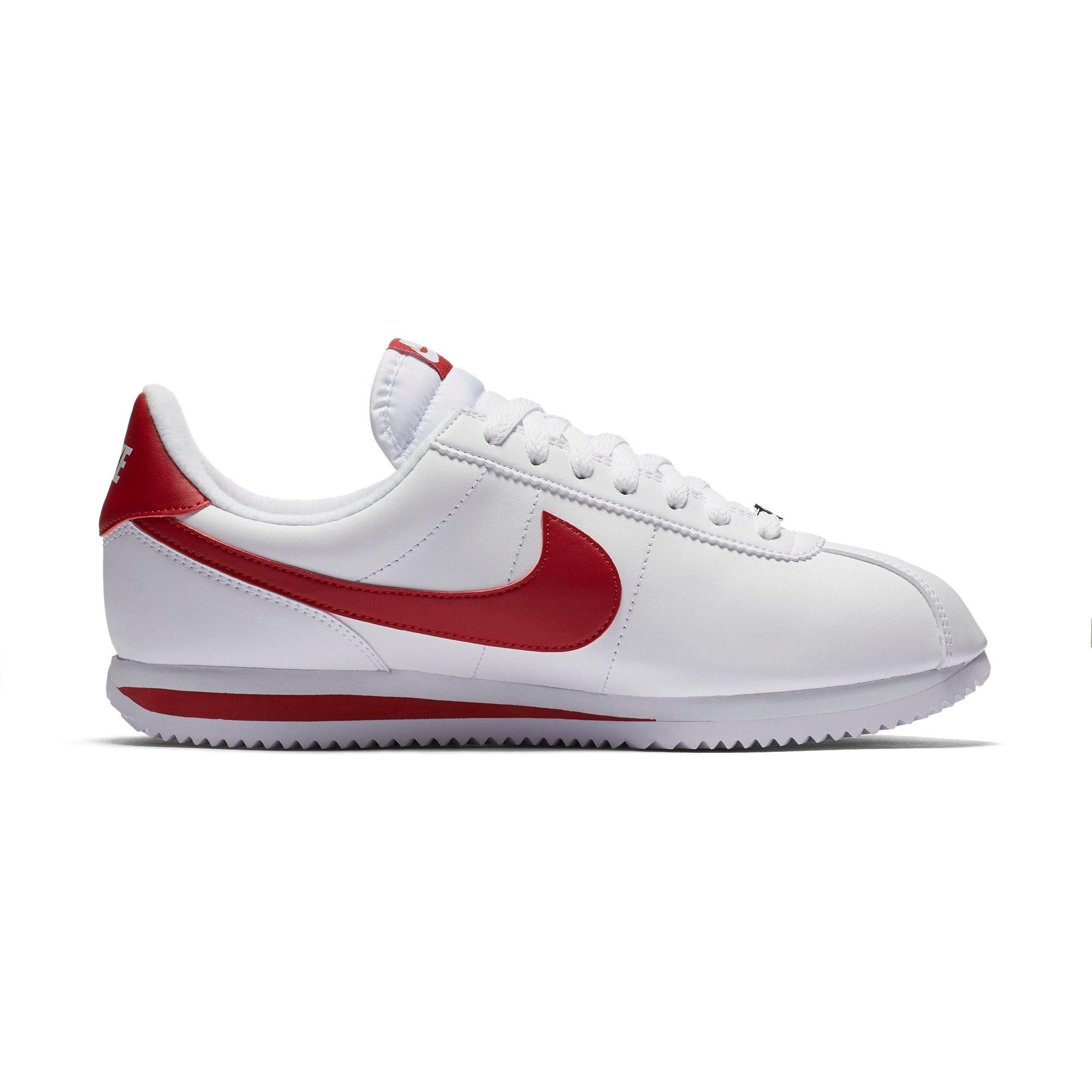 white and red nike cortez