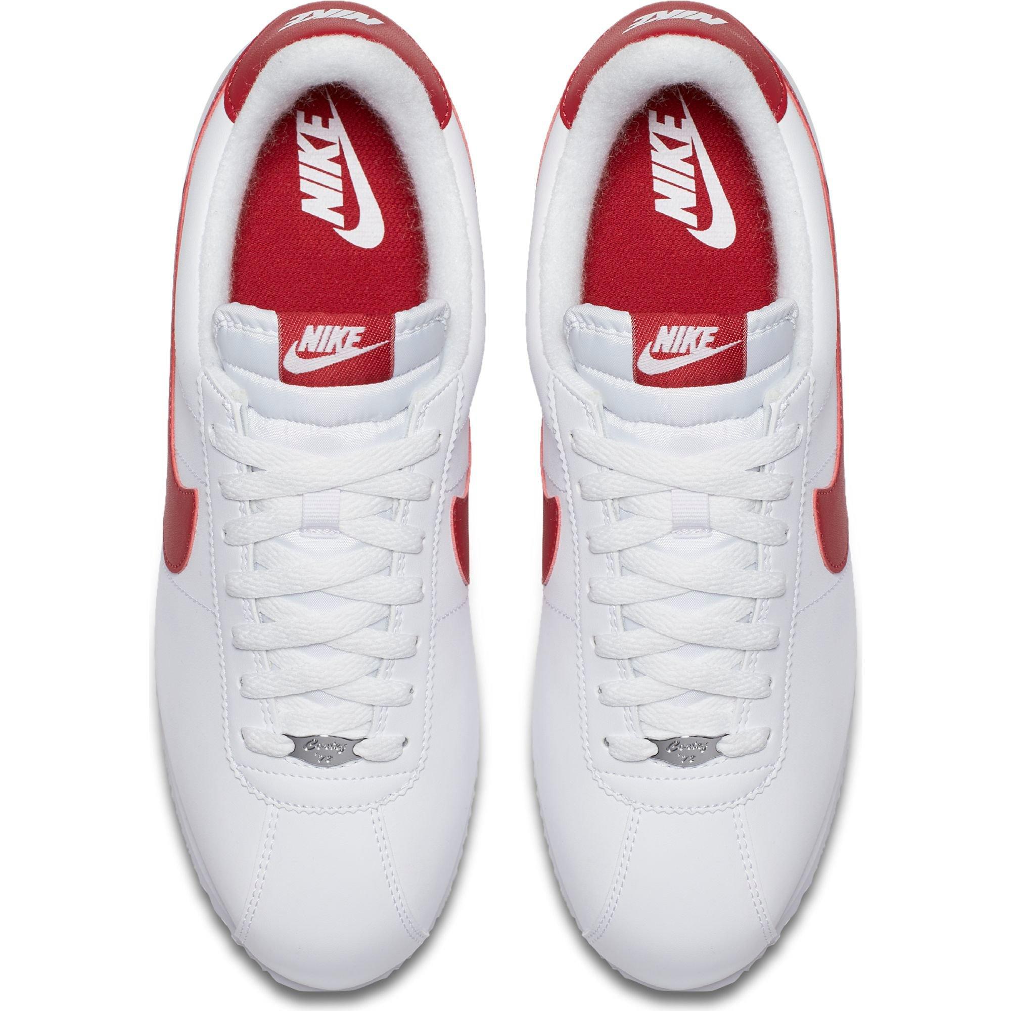 nike cortez mens white red