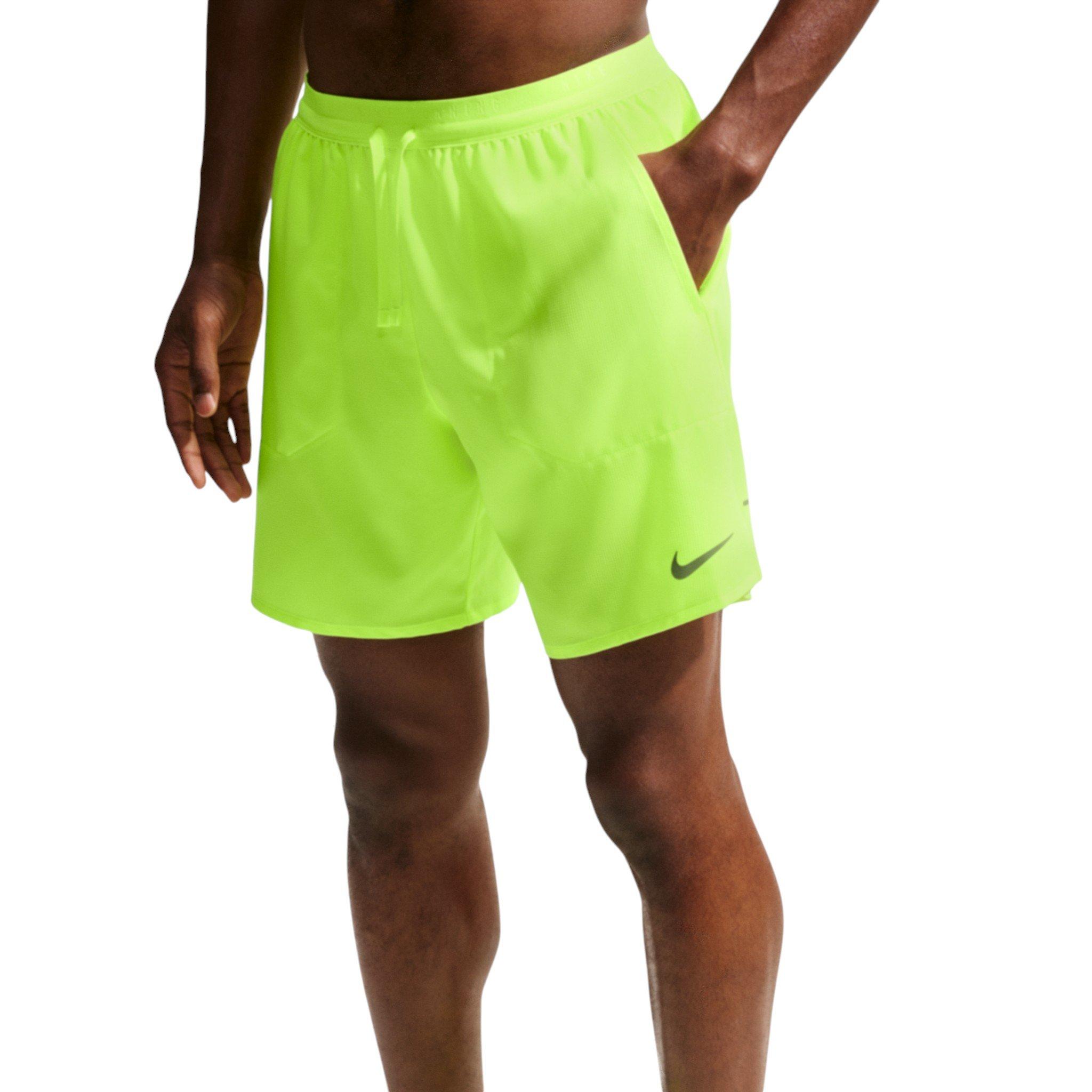 Nike Men's Stride Dri-FIT 7" Brief-Lined Running Shorts - Yellow - YELLOW