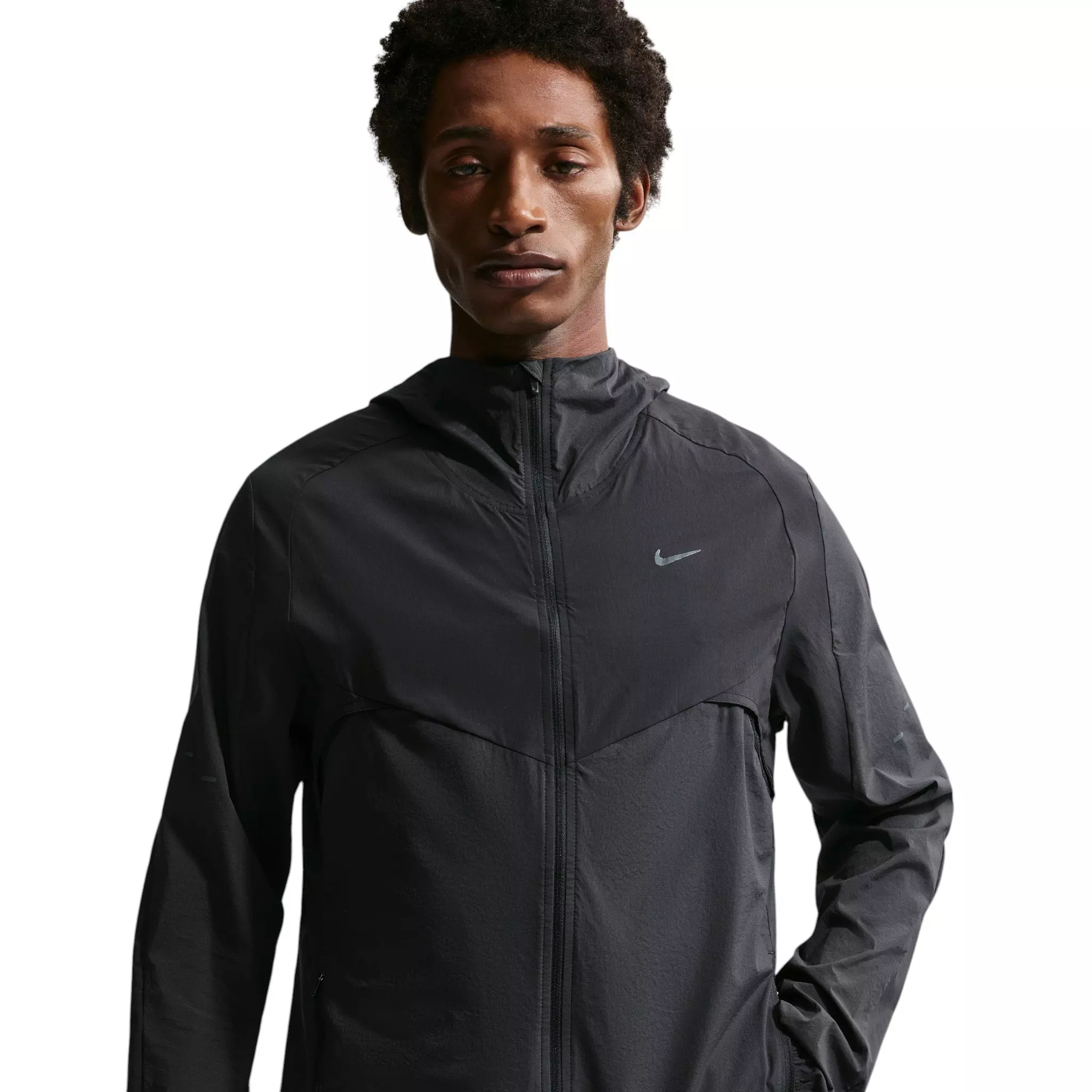 Nike Men's Stride Plus Repel Running Jacket - Black - BLACK