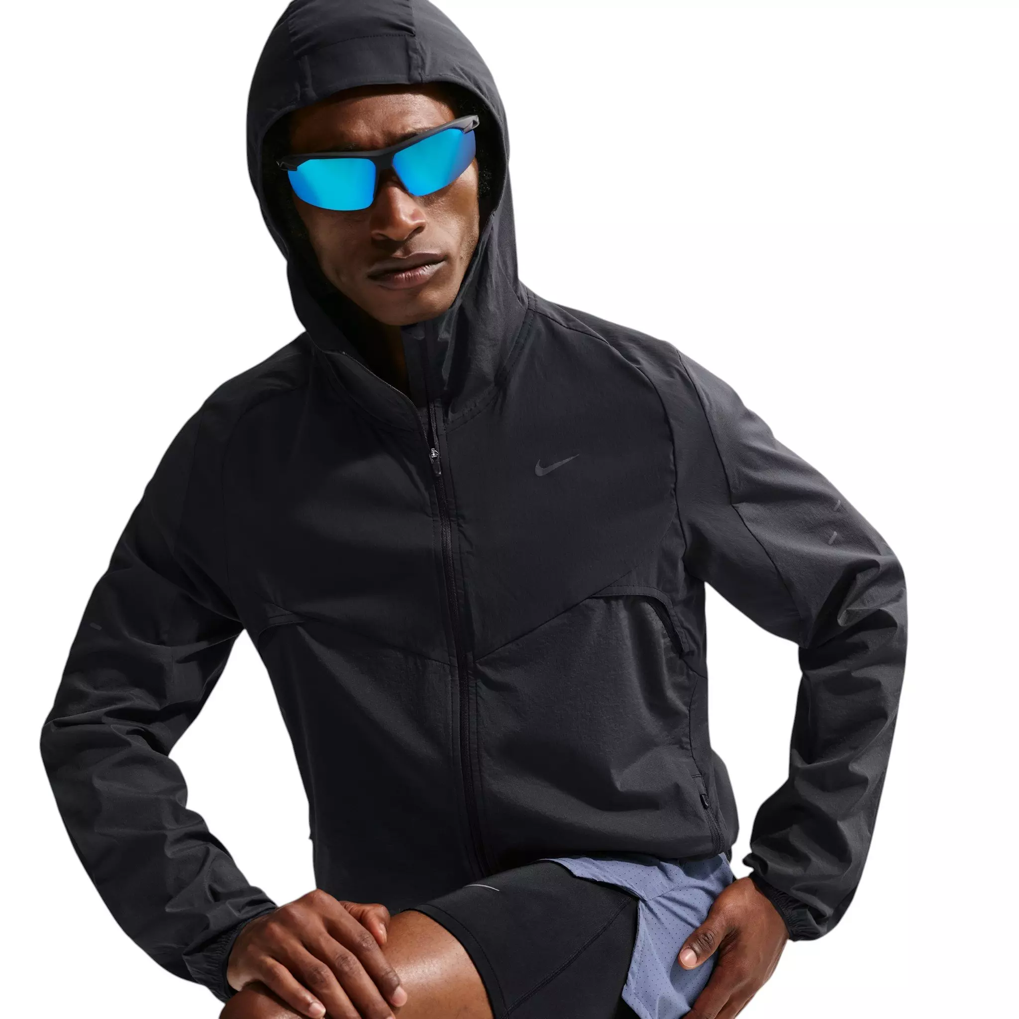 Nike Men's Stride Plus Repel Running Jacket - Black - BLACK