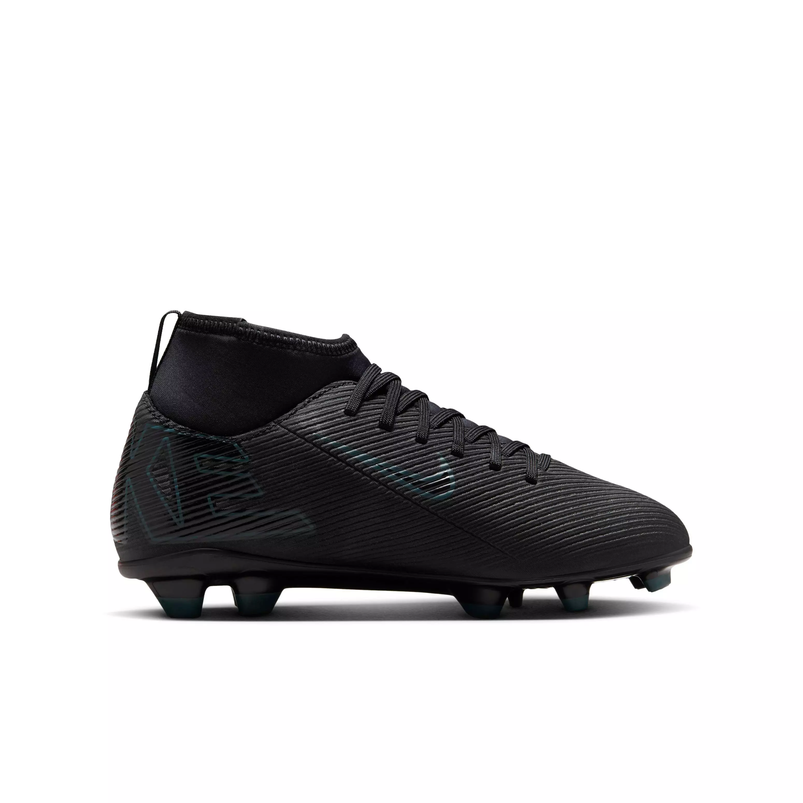 Nike Jr. Mercurial Superfly 10 Club MG "Black/Deep Jungle/Black" Grade School Kids' Soccer Cleat - BLACK/JUNGLE/BLACK