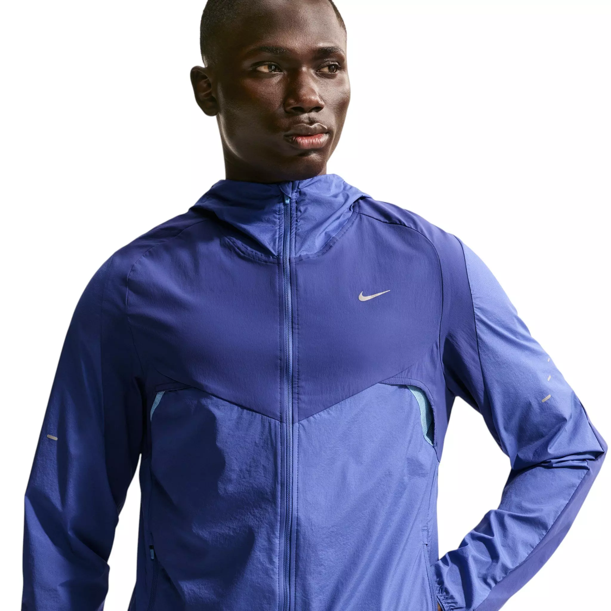 Nike Men's Stride Plus Repel Running Jacket - Blue - BLUE