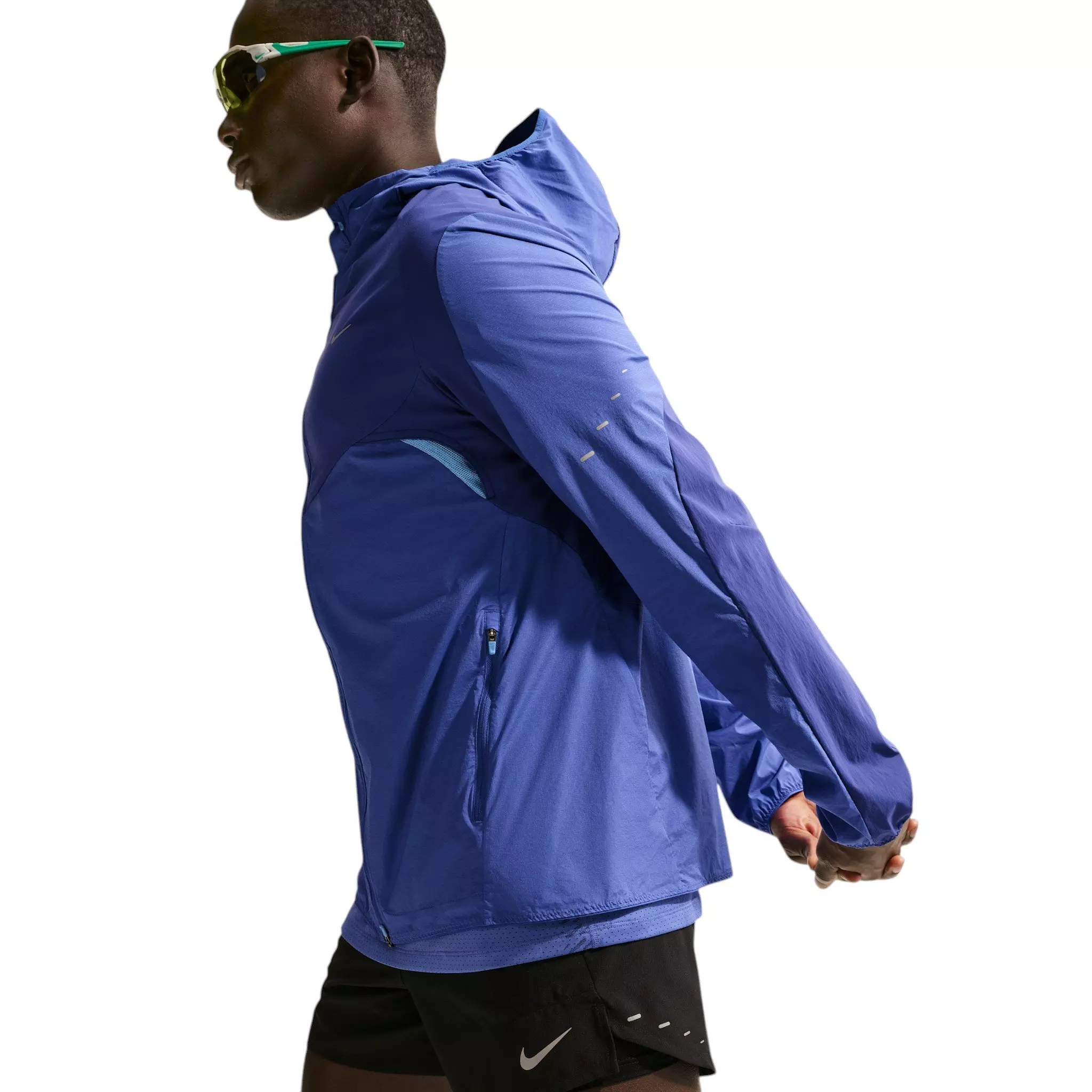 Nike Men's Stride Plus Repel Running Jacket - Blue - BLUE