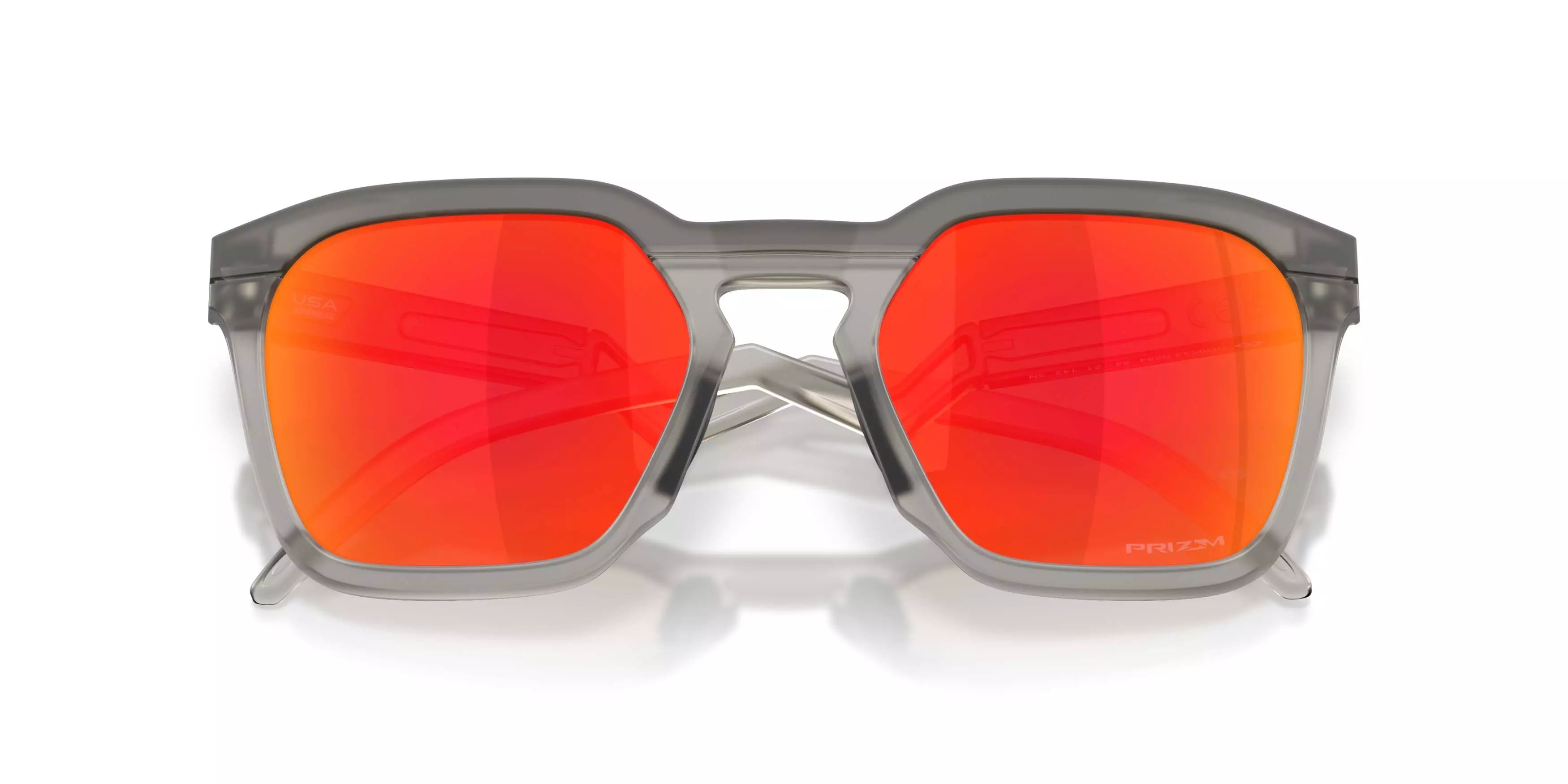 Oakley HSTN SQ Prizm Ruby Sunglasses &ndash; Matte Grey Smoke - GREY/RED