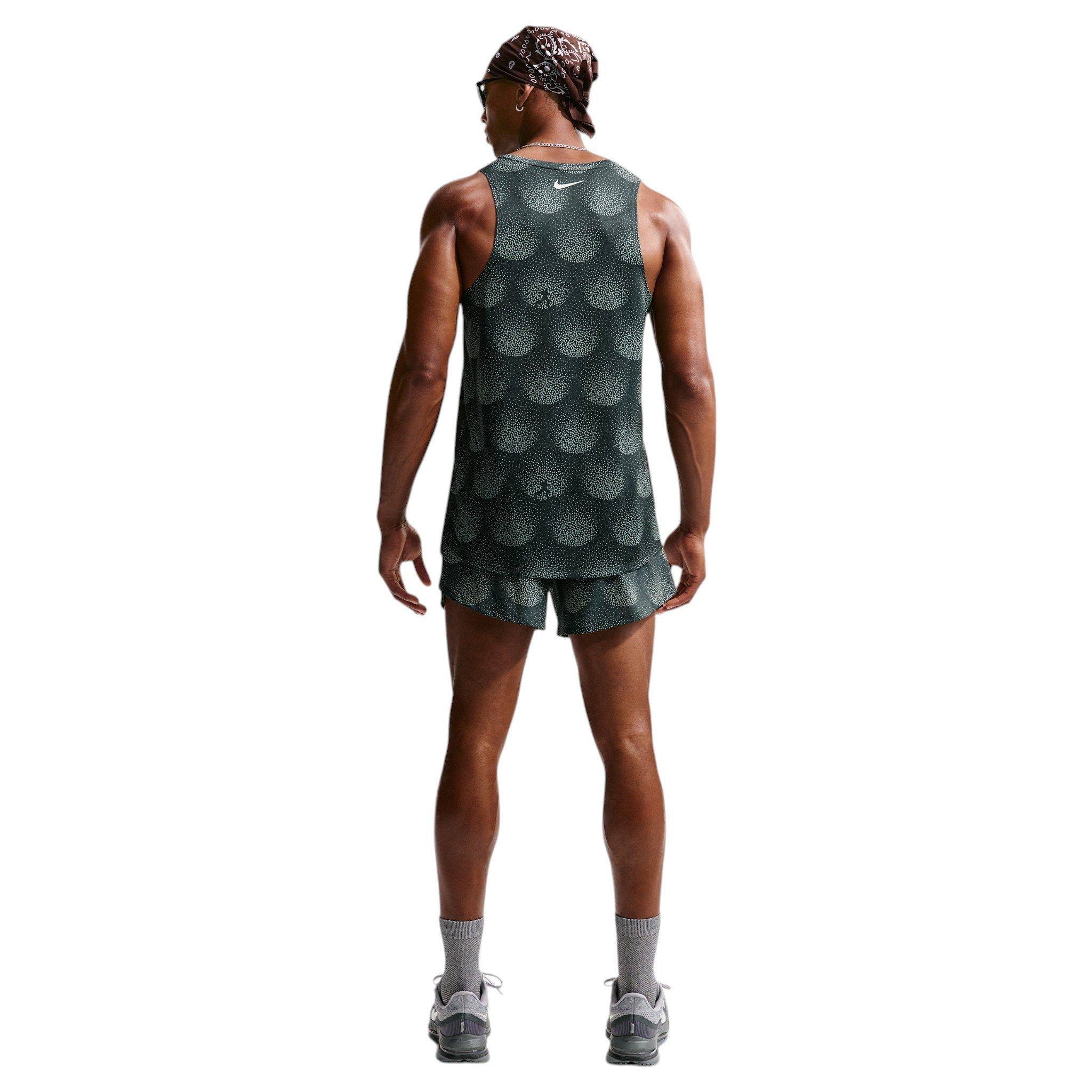 Nike Men's Stride Dri-FIT ADV Running Tank Top - Dark Green - DARK GREEN