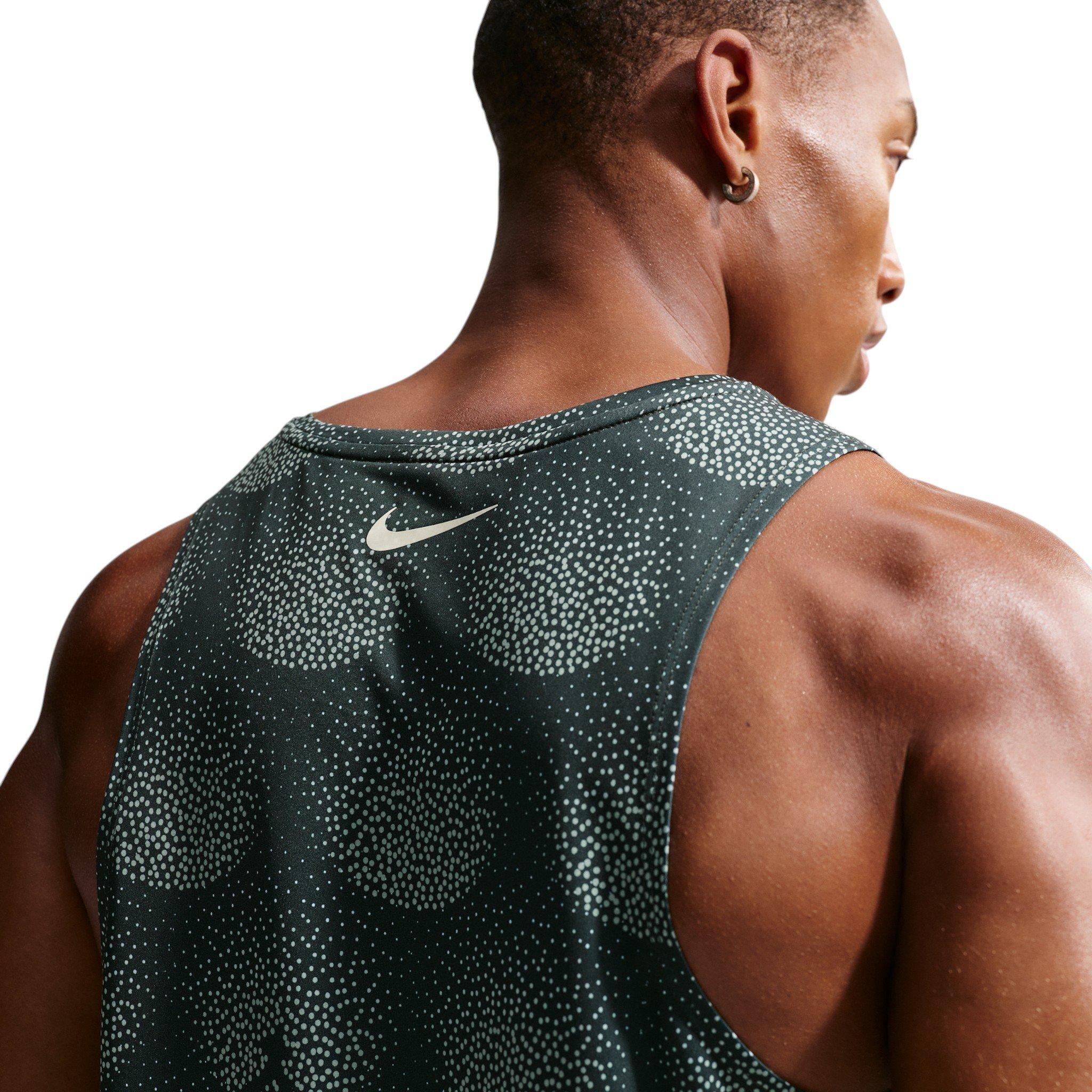 Nike Men's Stride Dri-FIT ADV Running Tank Top - Dark Green - DARK GREEN