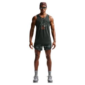 Nike Men's Stride Dri-FIT ADV Running Tank Top - Dark Green - DARK GREEN