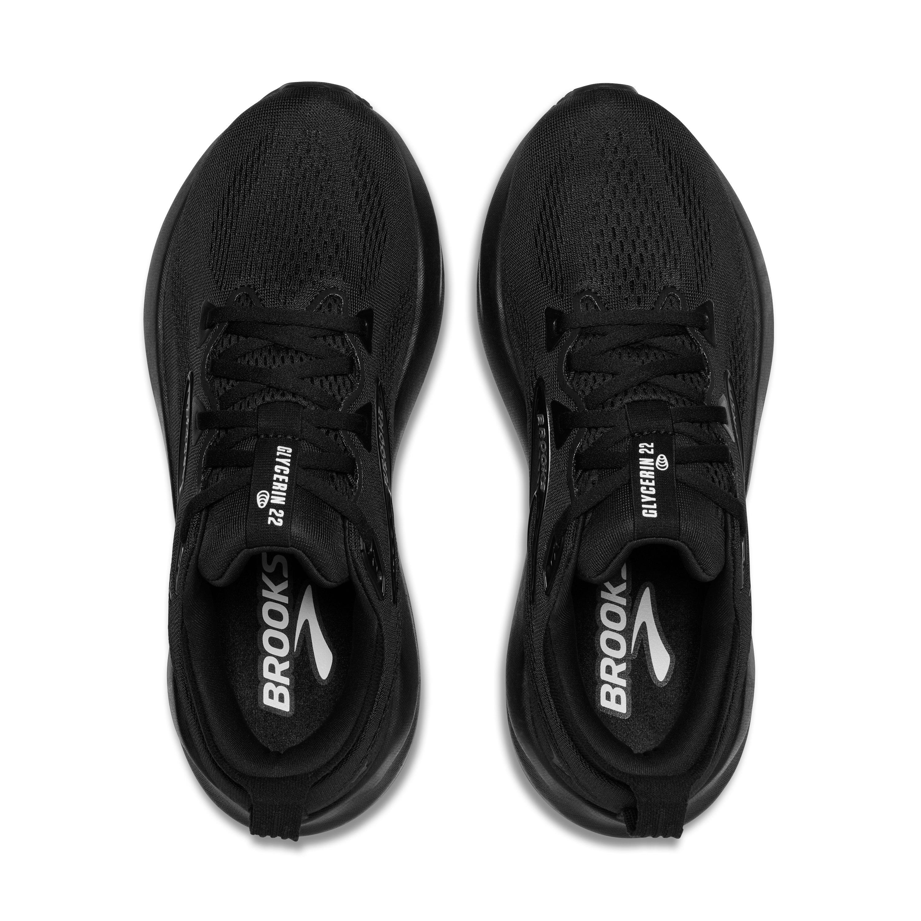 Brooks Glycerin 22 "Black/Black/Ebony" Women's Wide Running Shoe - BLACK/BLACK/EBONY Thumbnail View 5